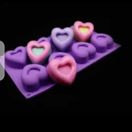 Silicone Double Heart Cake Mold 8 Cavity