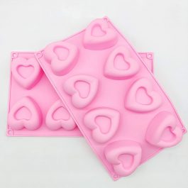 Silicone Double Heart Cake Mold 8 Cavity