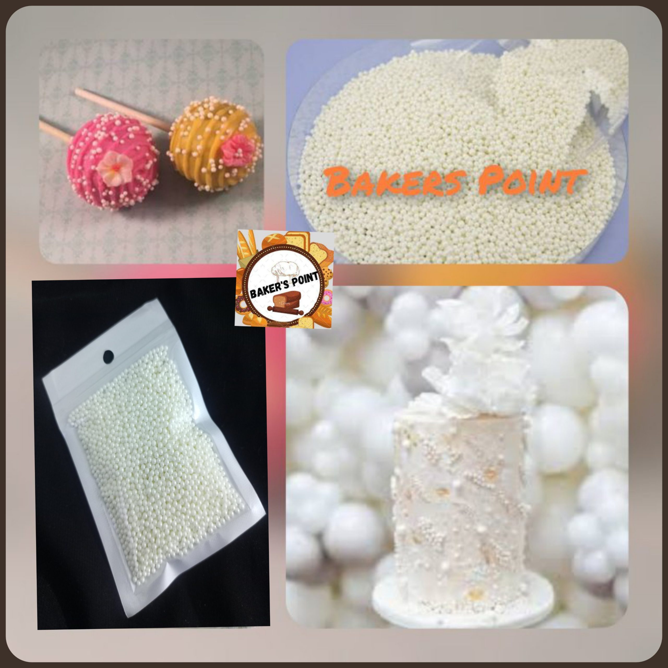 White Mini Sugar Pearl Sprinkles 15 gms