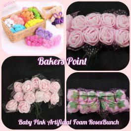 Mini Artificial Foam Roses – Pack Of 2 Bunches – Pink