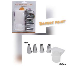 Nozzle – Cream Cake Tool Pastry Set – 4 Nozzle Coupler & Piping Bag