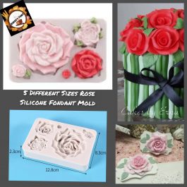 5 Different Sizes Rose Silicone Fondant Mold