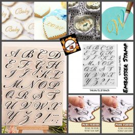 Clear Rubber Embosser Stamp – Fondant Stamp – Uppercase Alphabet