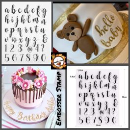 Clear Rubber Embosser Stamp – Fondant Stamp – Lowercase Alphabet
