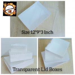 Transparent Lid Boxes – Transparent Top Boxes – Donuts Boxes – Brownies Boxes – Size 12*9*3 Inch – Pack of 10 Boxes
