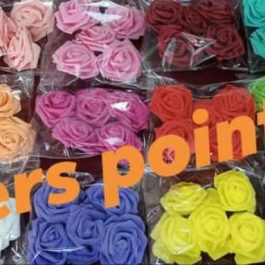 Pack of 6 Peachy Pink Artificial Foam Roses