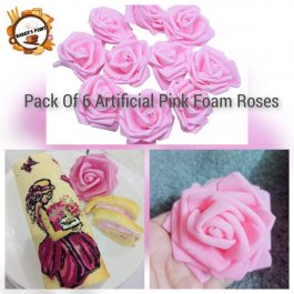 Pack Of 6 Artificial Pink Foam Roses