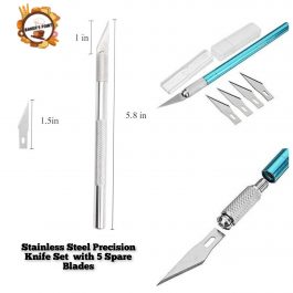Stainless Steel Precision Knife Set with 5 Spare Blades