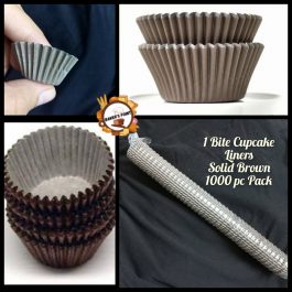 Cupcake Liners – 1 Bite Size – 1000 Pc Pack – Brown