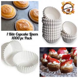 Cupcake Liners – 1 Bite Size – 1000 Pc Pack – White
