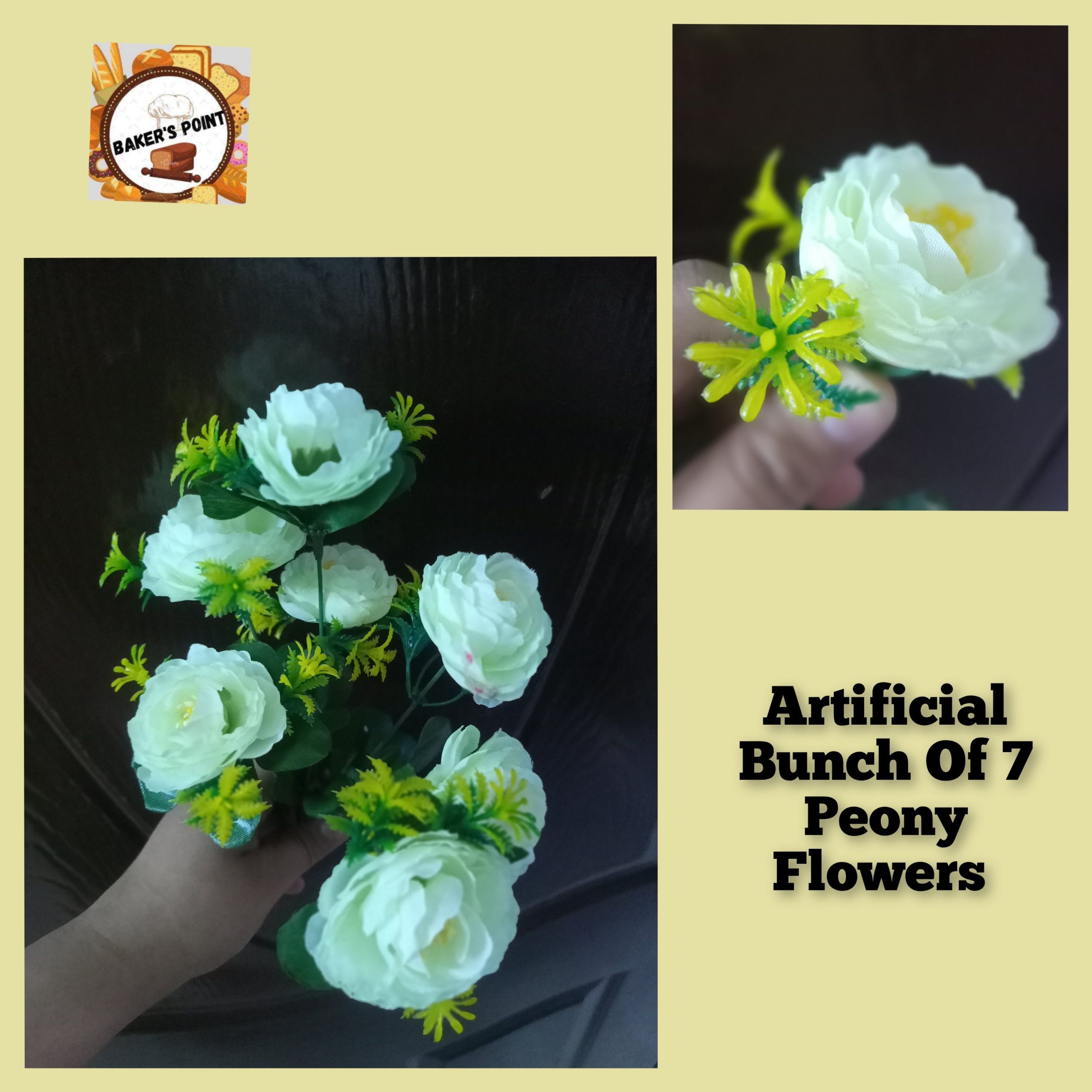 Artificial Bunch of 7 Peony Flowers