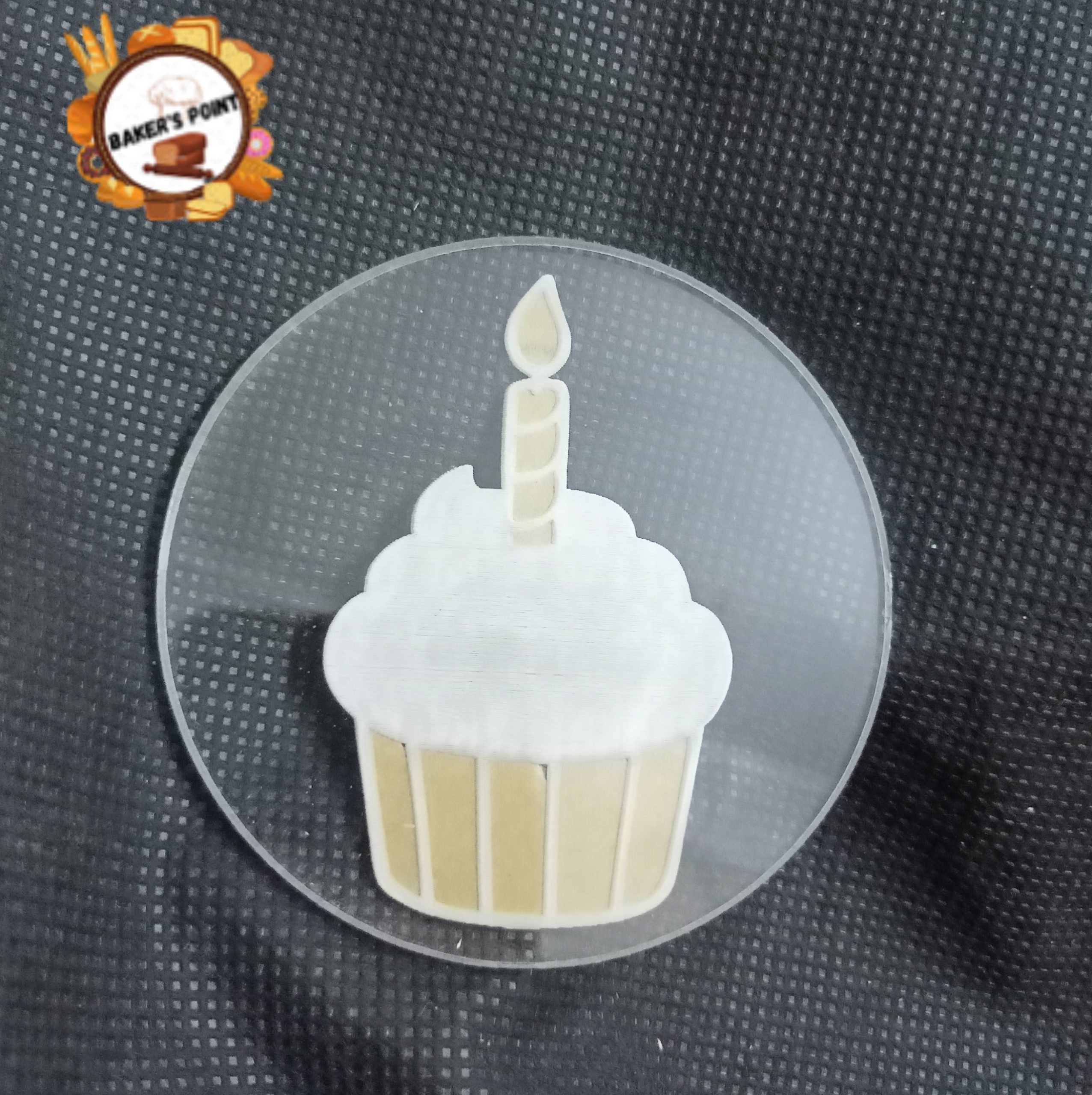 Acrylic Embosser Fondant Stamp – Birthday Cupcake