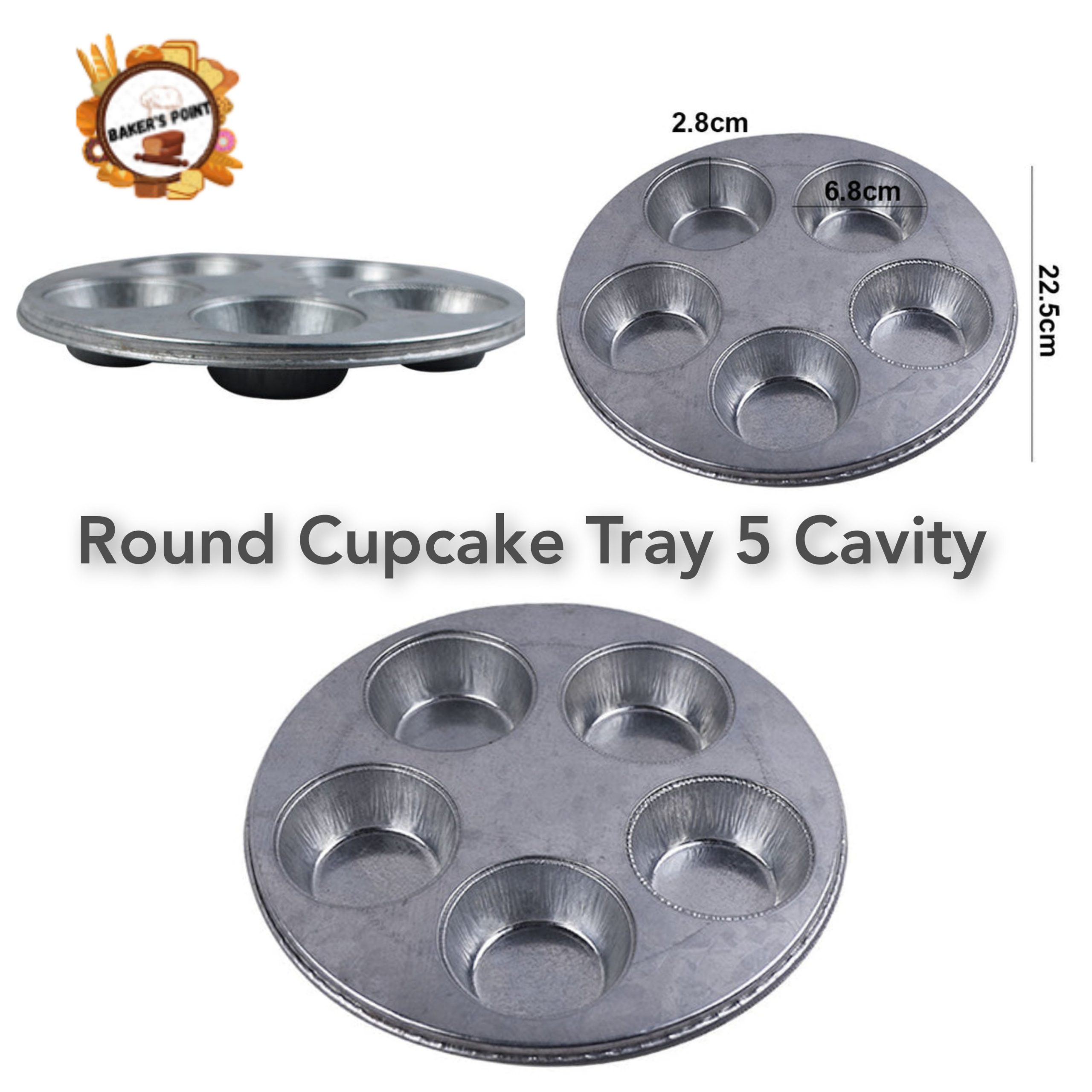 Cupcake Tray 5 Cavity Round