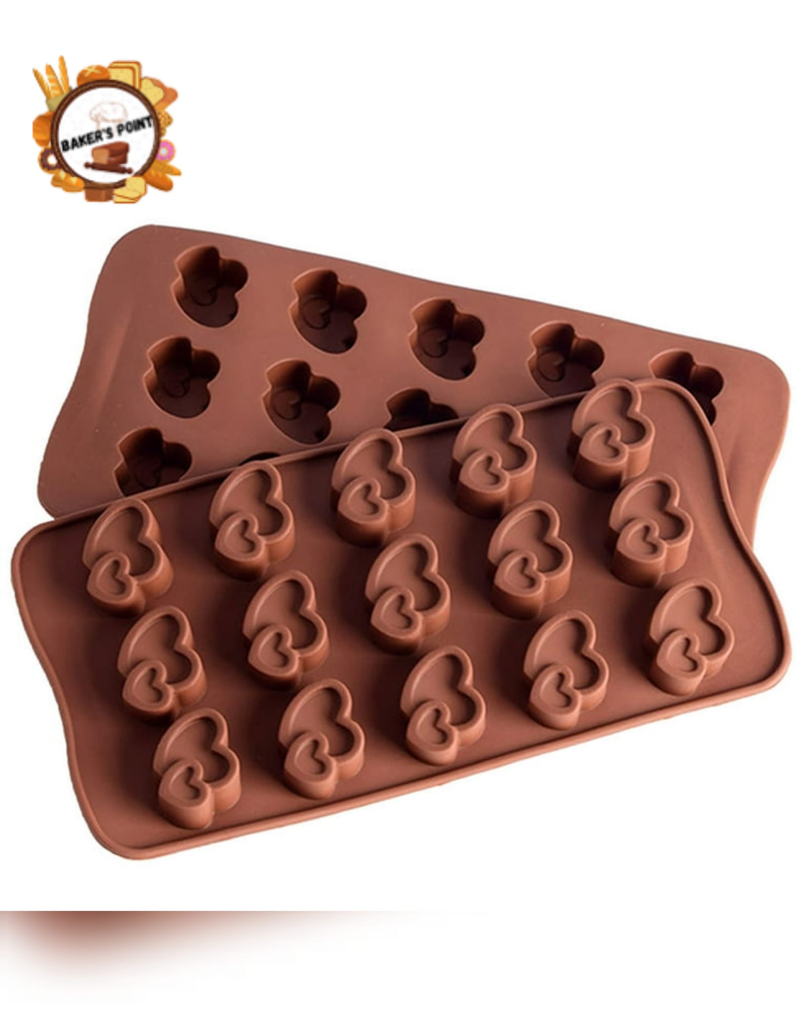 Double Heart Chocolate Mold