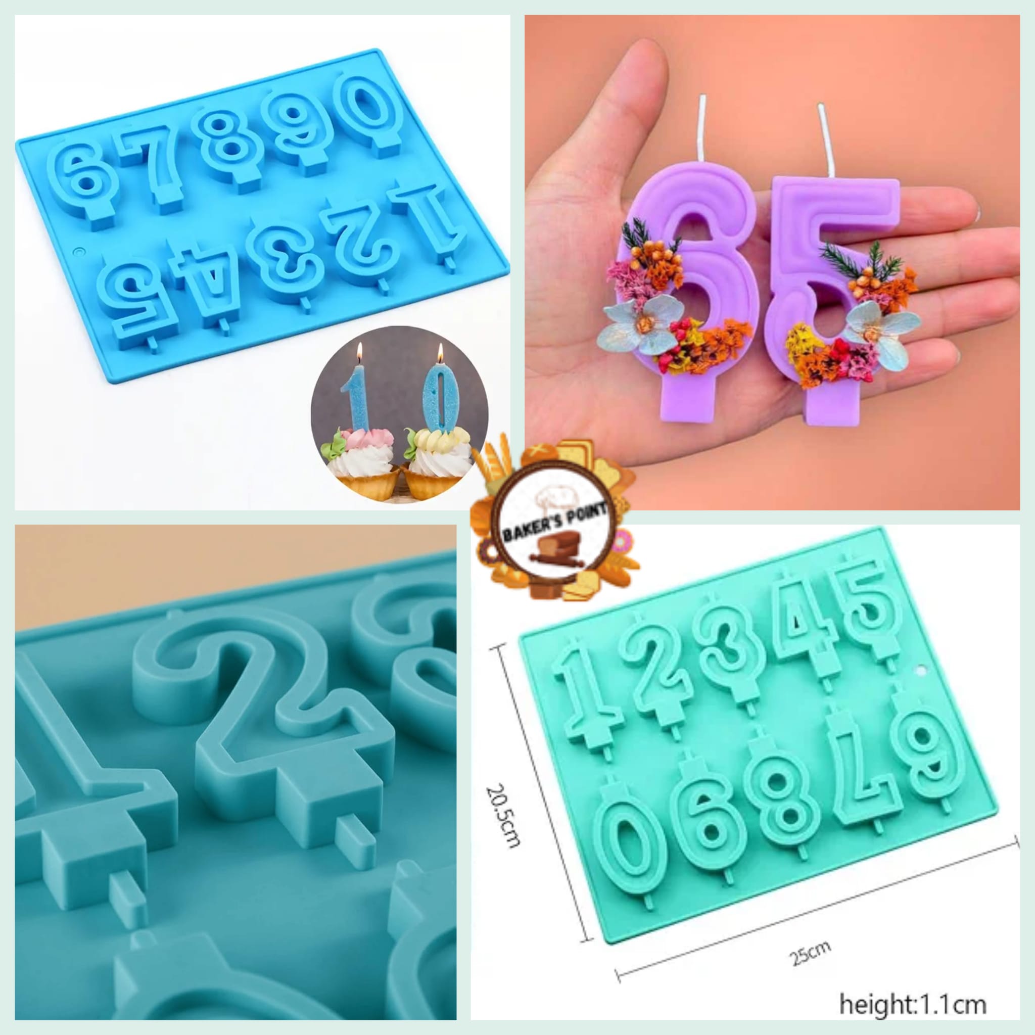 Numbers Candle Silicone Mold