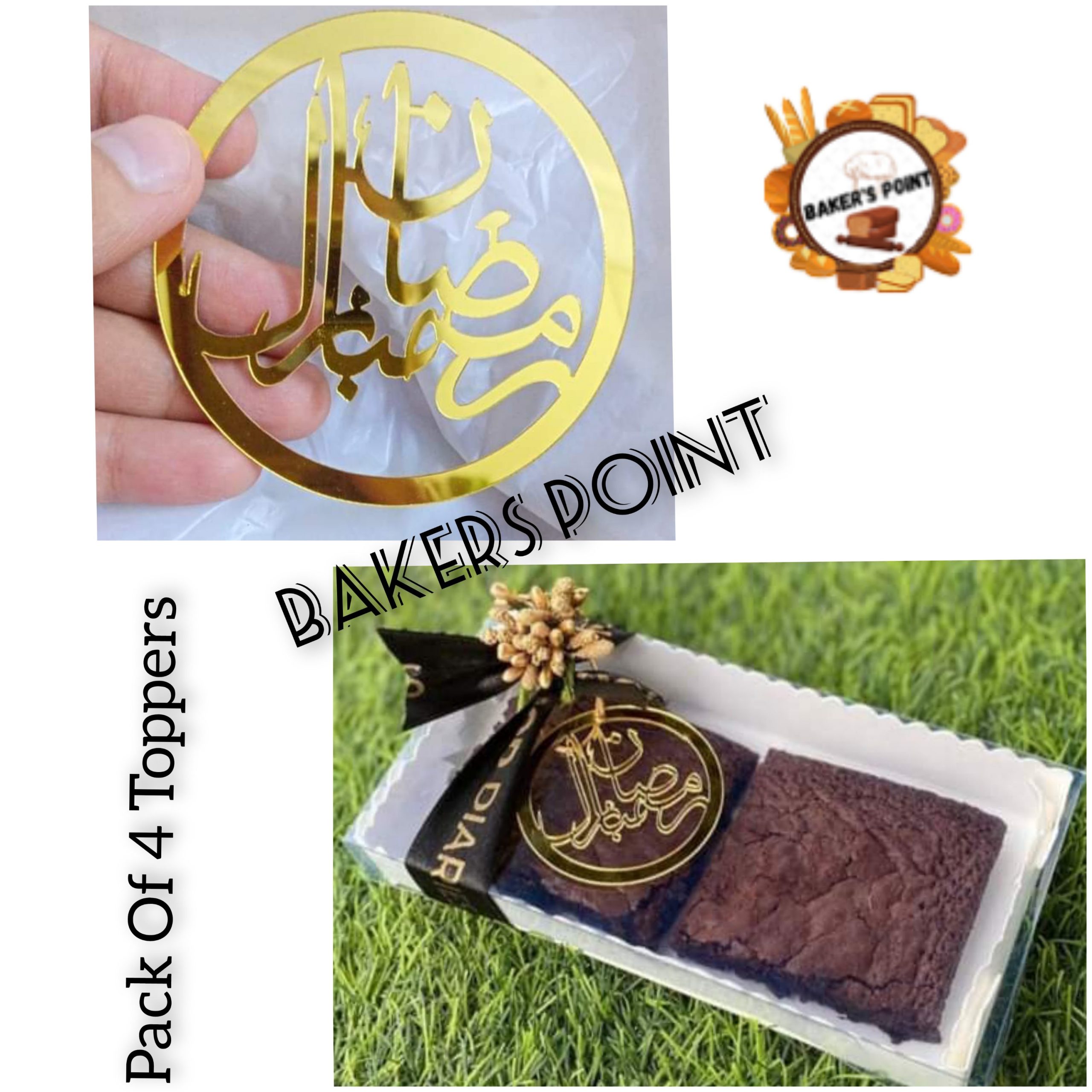 Ramzan Mubarak Toppers – Pack of 4