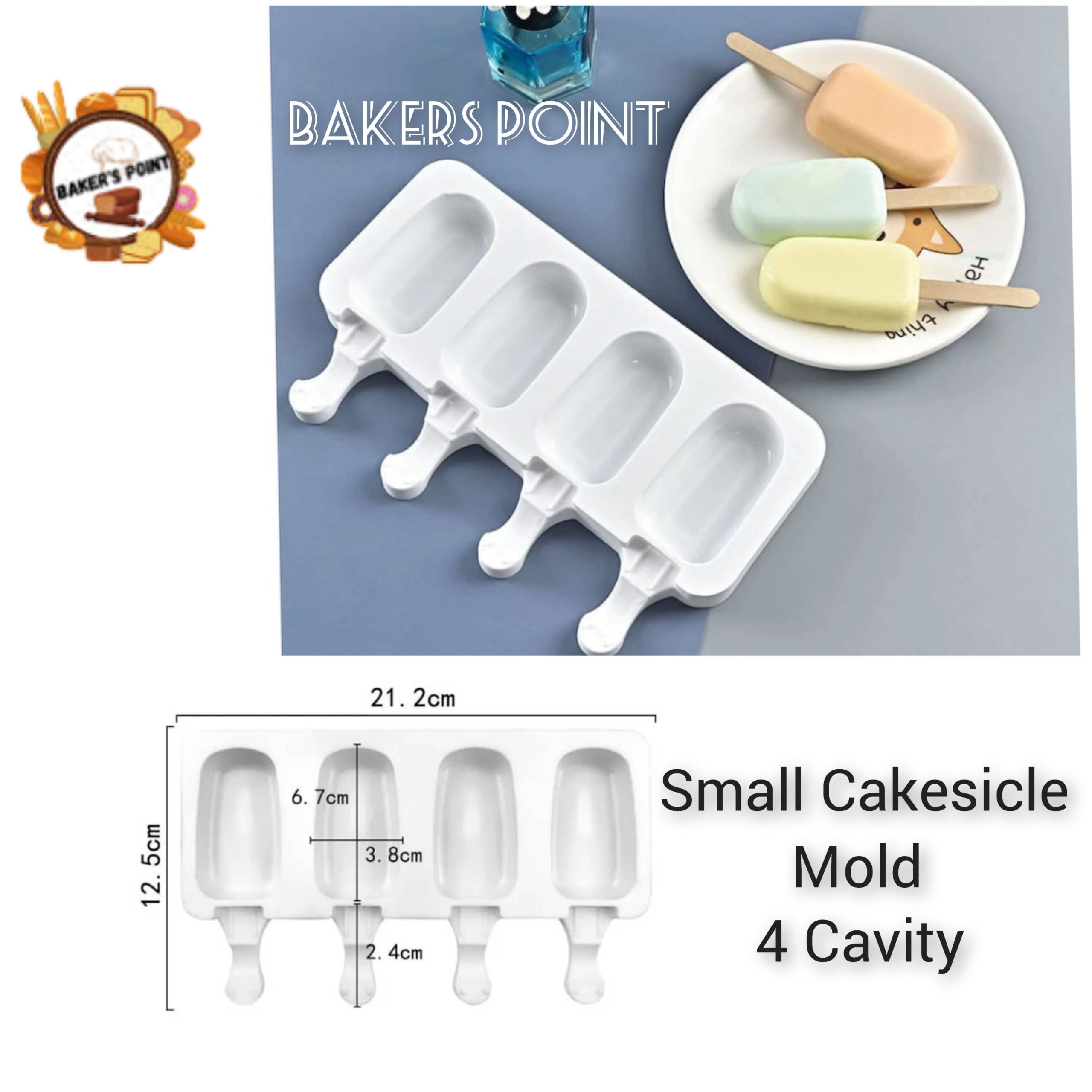 Cakesicle/Popsicle Silicone Mold 4 Cavity Small