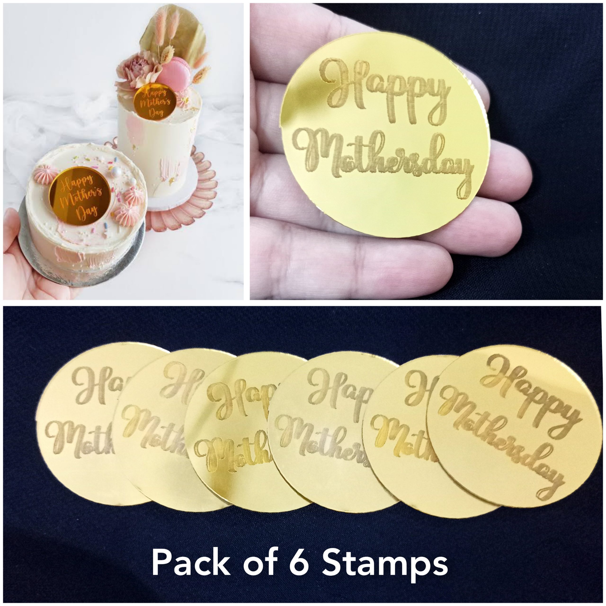 Mother’s Day Cupcake & Cake Disc Toppers – Pack of 6