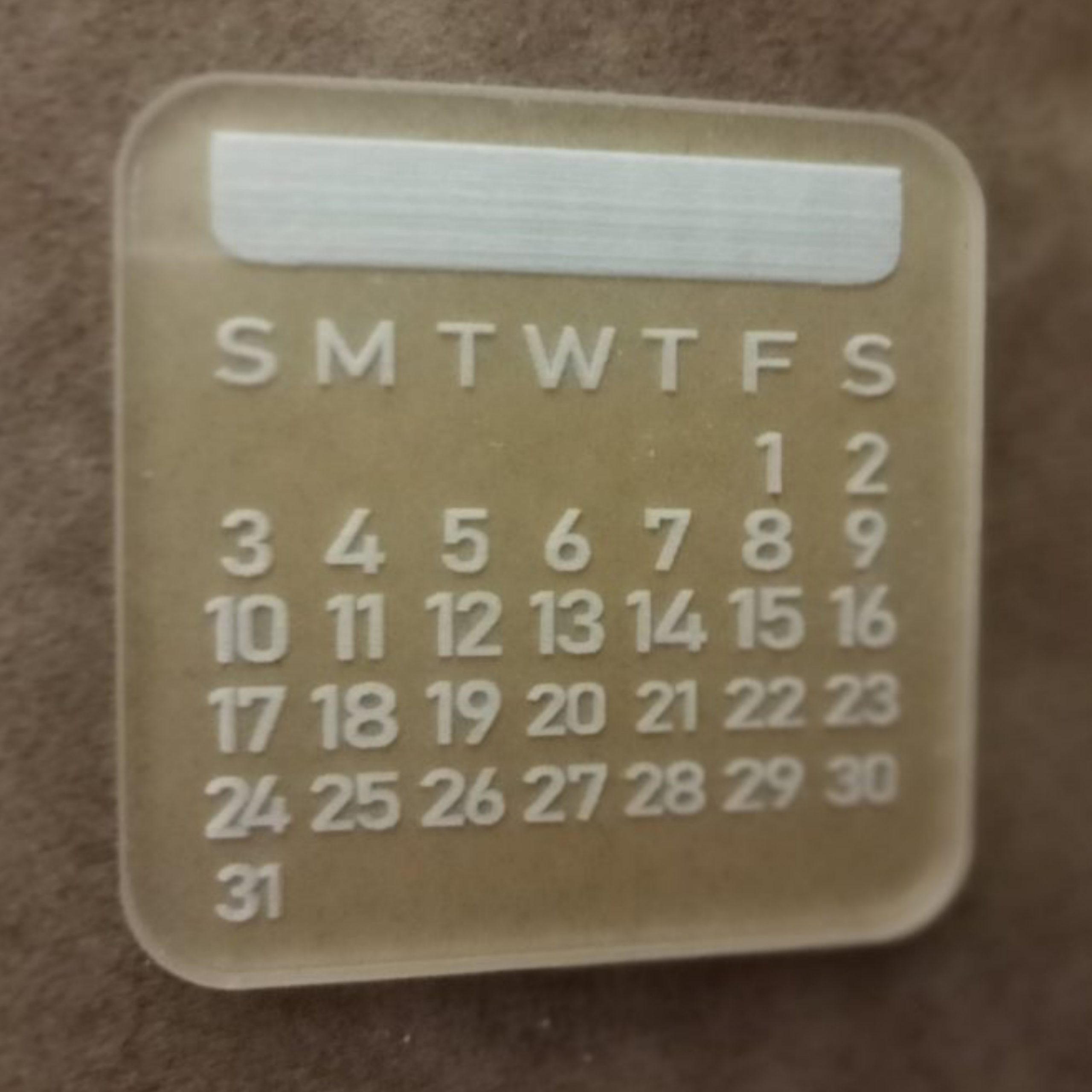 Acrylic Embosser Fondant Stamp – Calendar