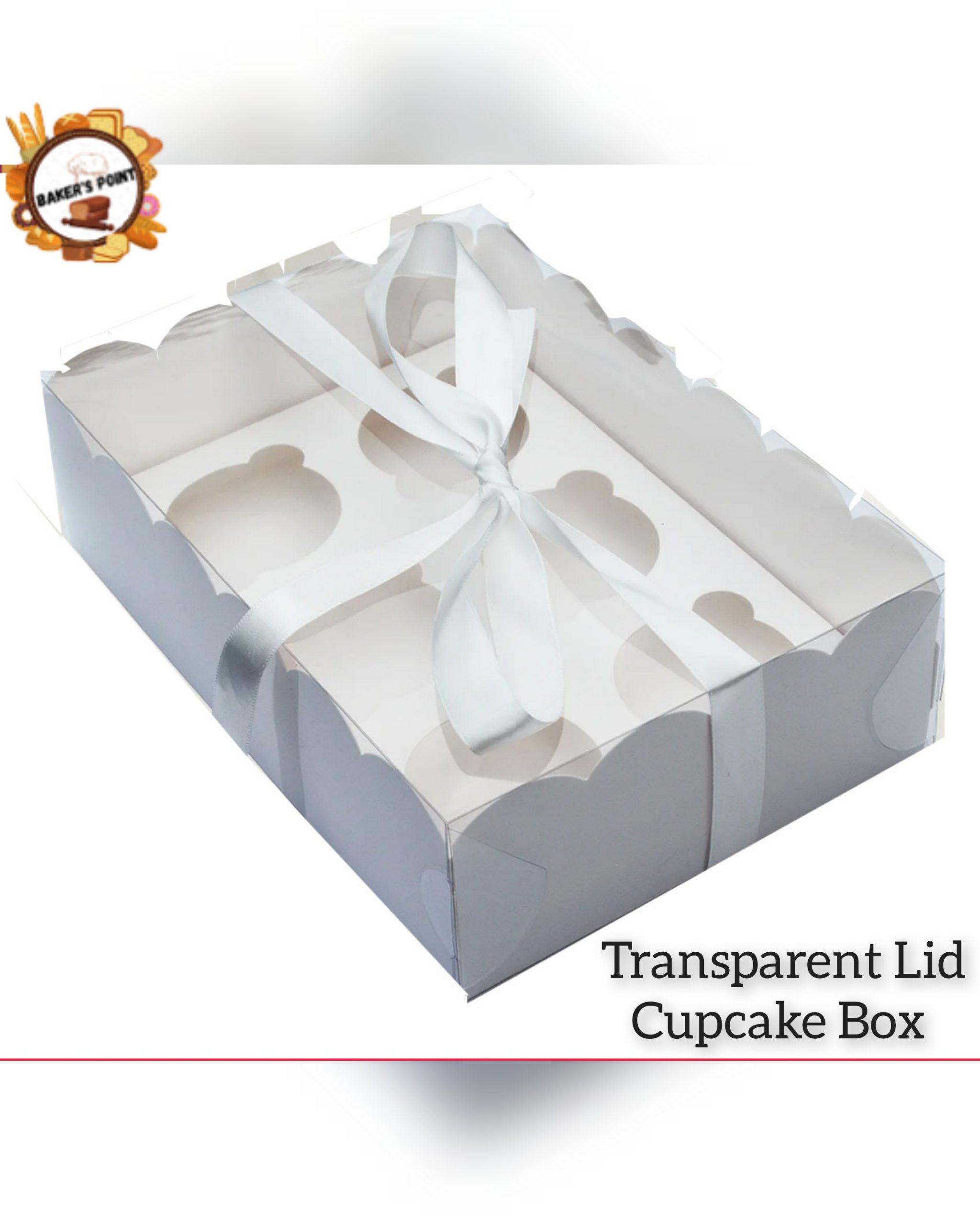 Transparent Lid Cupcake Box – 6 Cavity – Pack of 10