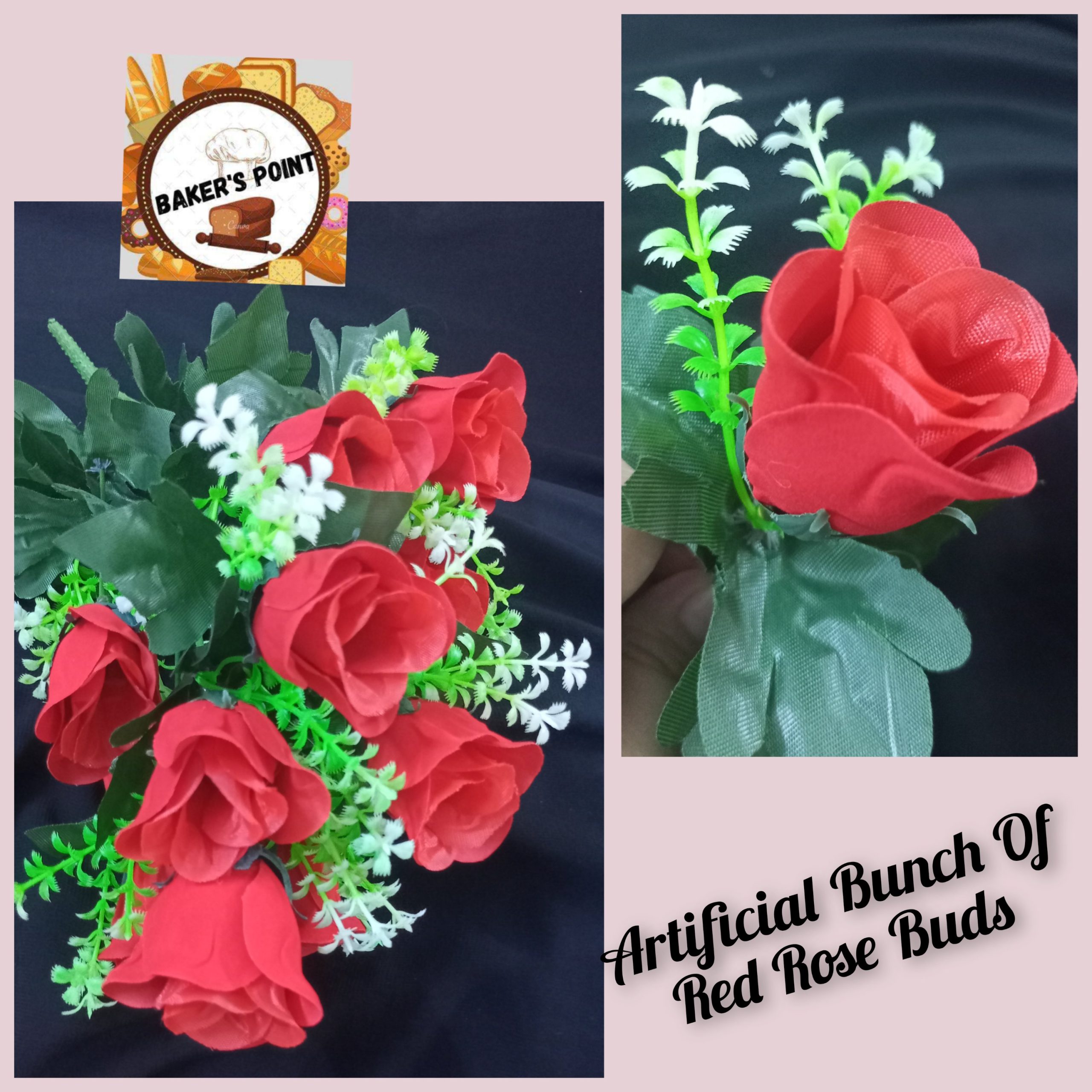 Artificial Bunch Of Red Rose Buds