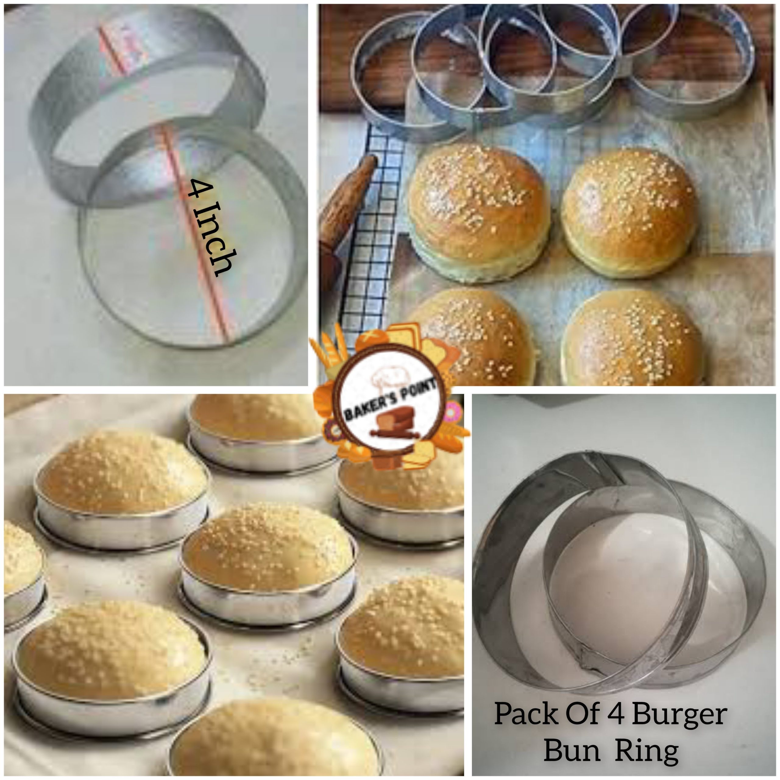 Burger Bun Ring Pack Of 4