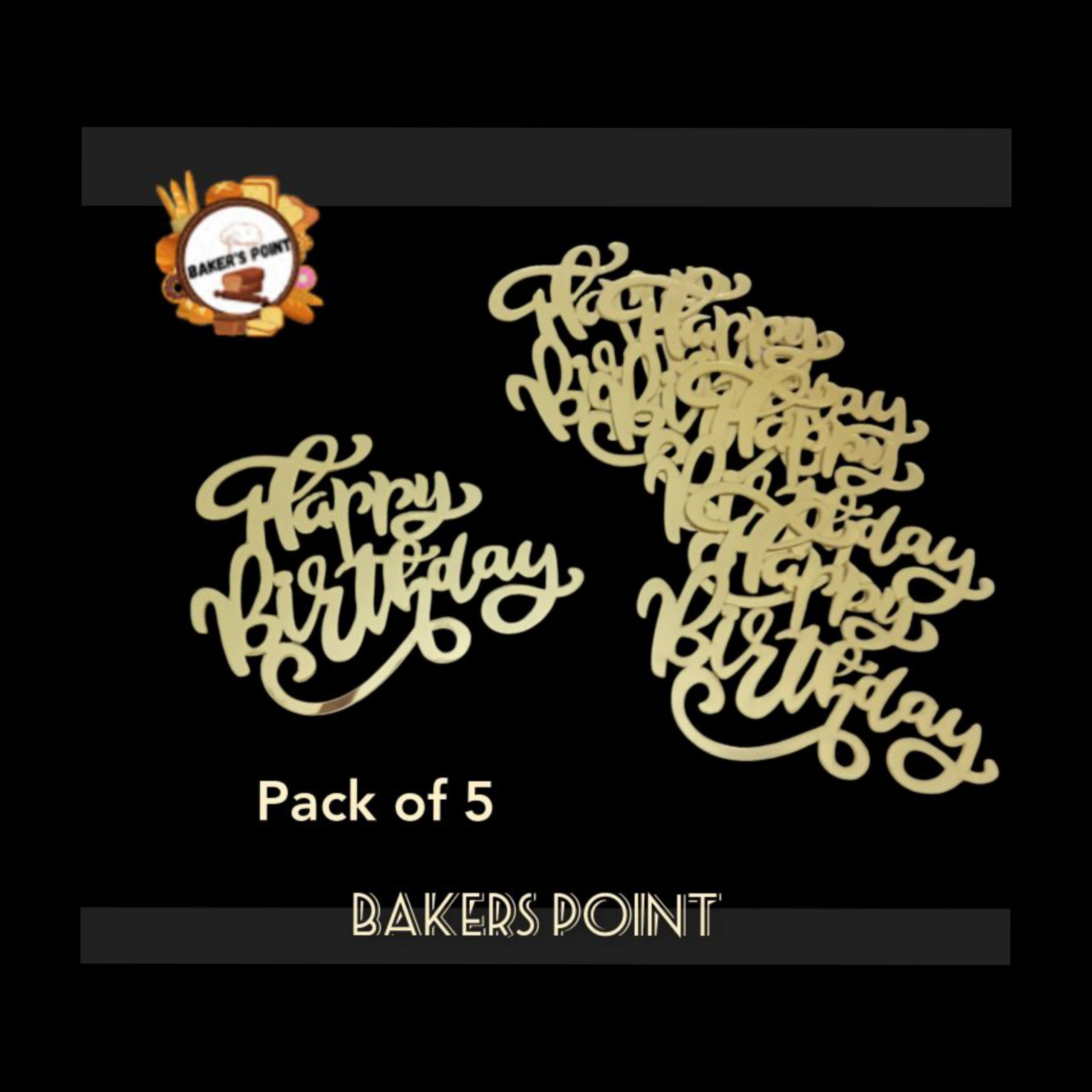Happy Birthday Acrylic Tags – Pack of 5