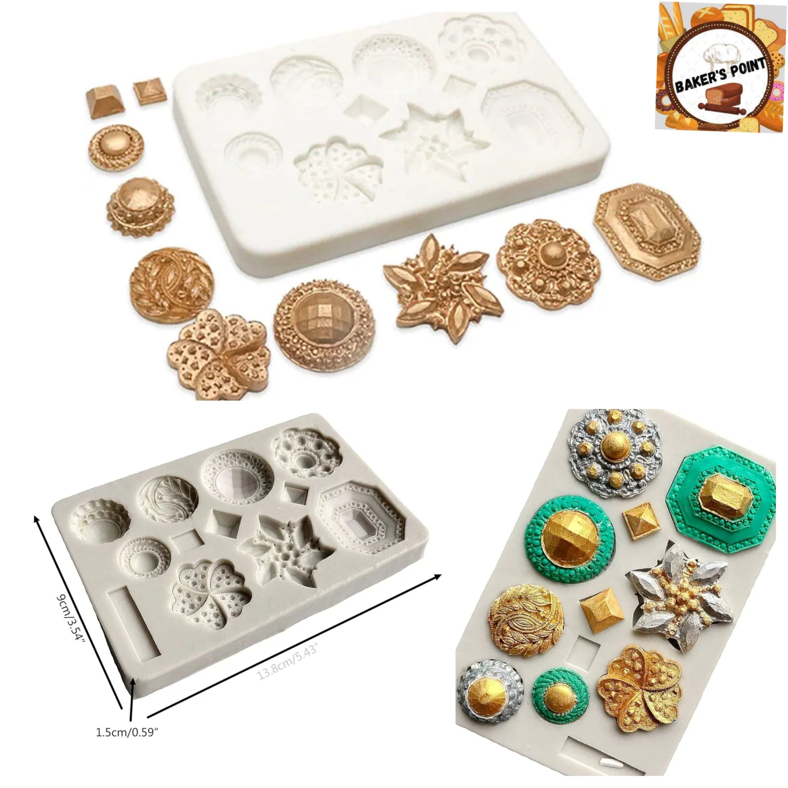 Gemstone Silicone Fondant Mold