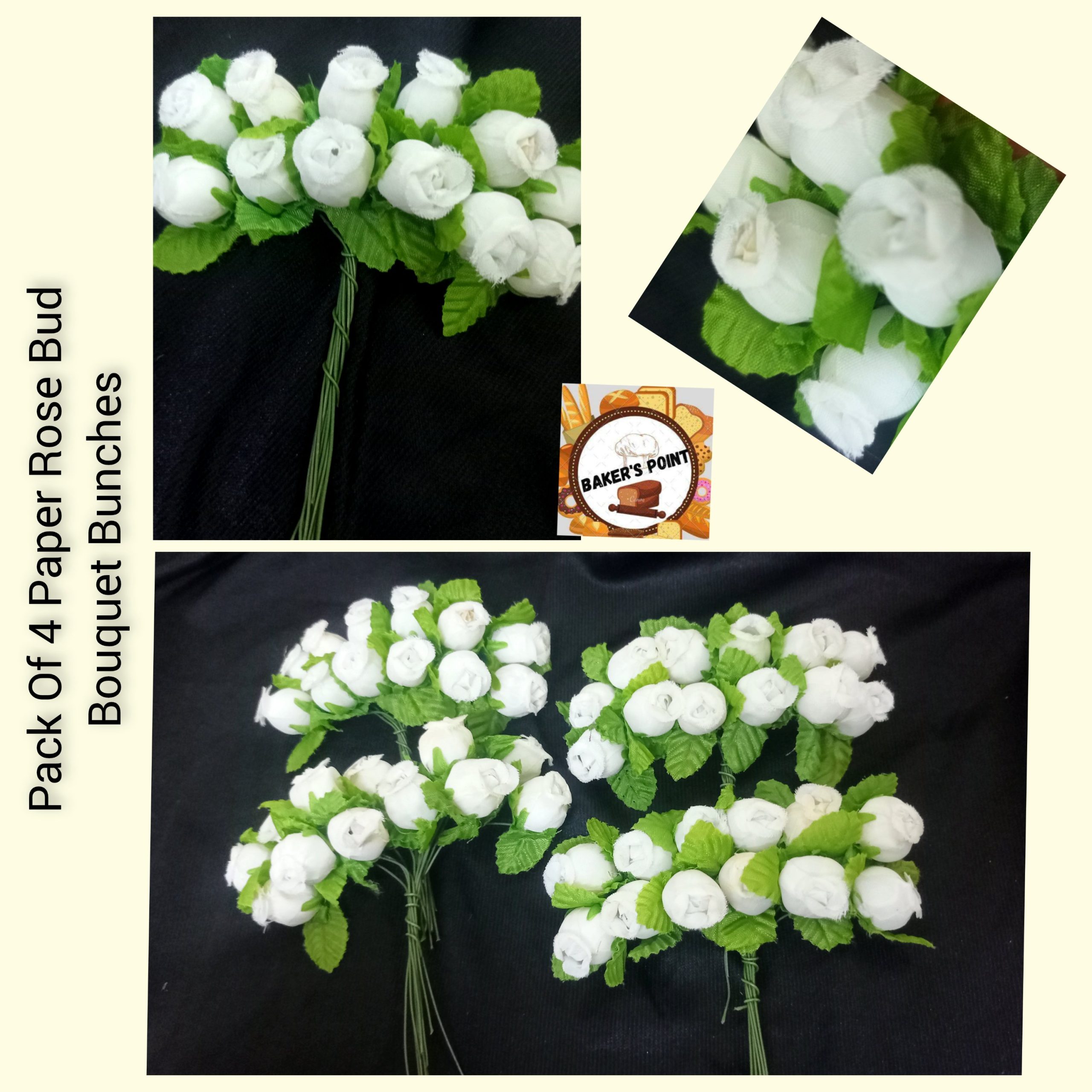 Paper Rose Bud Bouquet Bunches – Pack Of 4