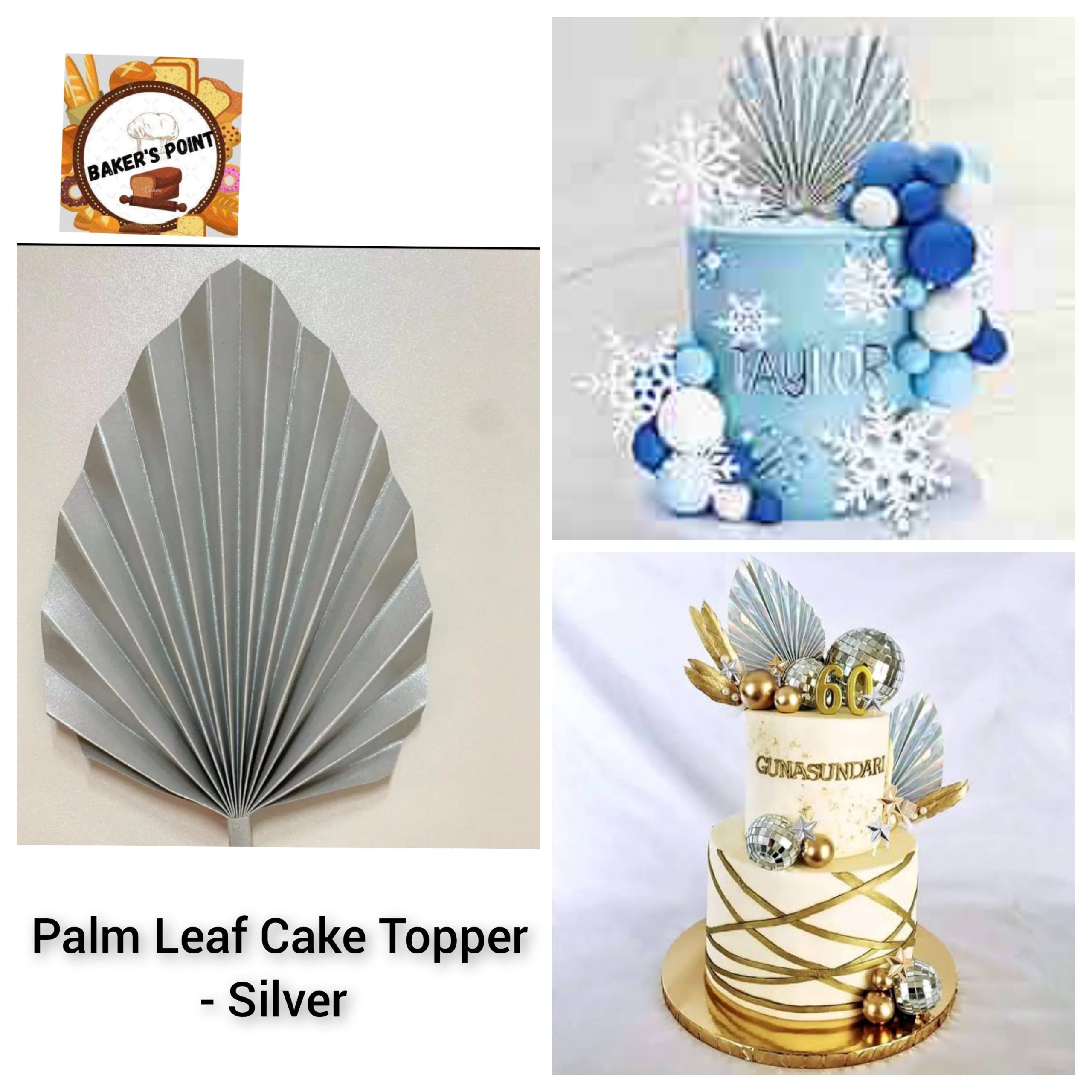 Palm Leaf Cake Topper – Silver