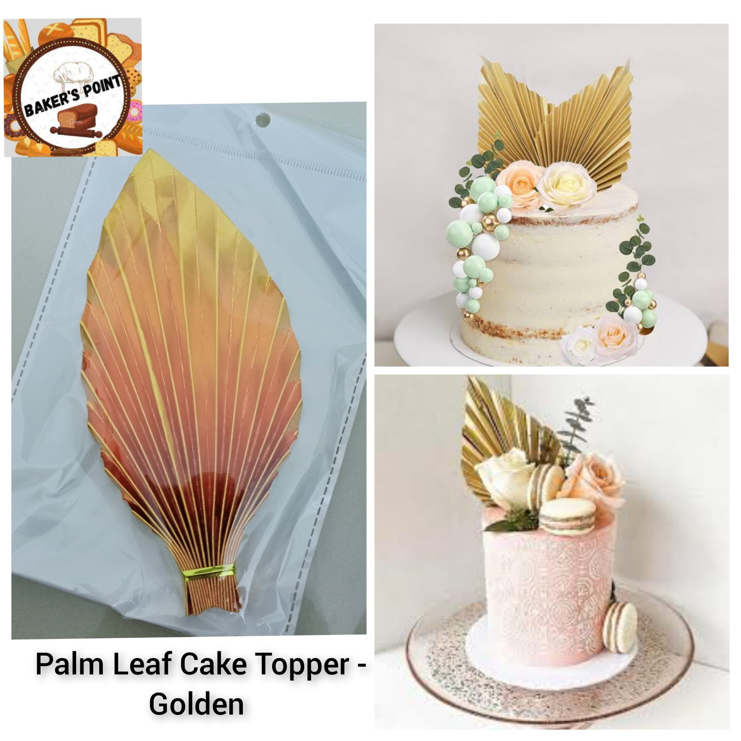 Palm Leaf Cake Topper – Golden