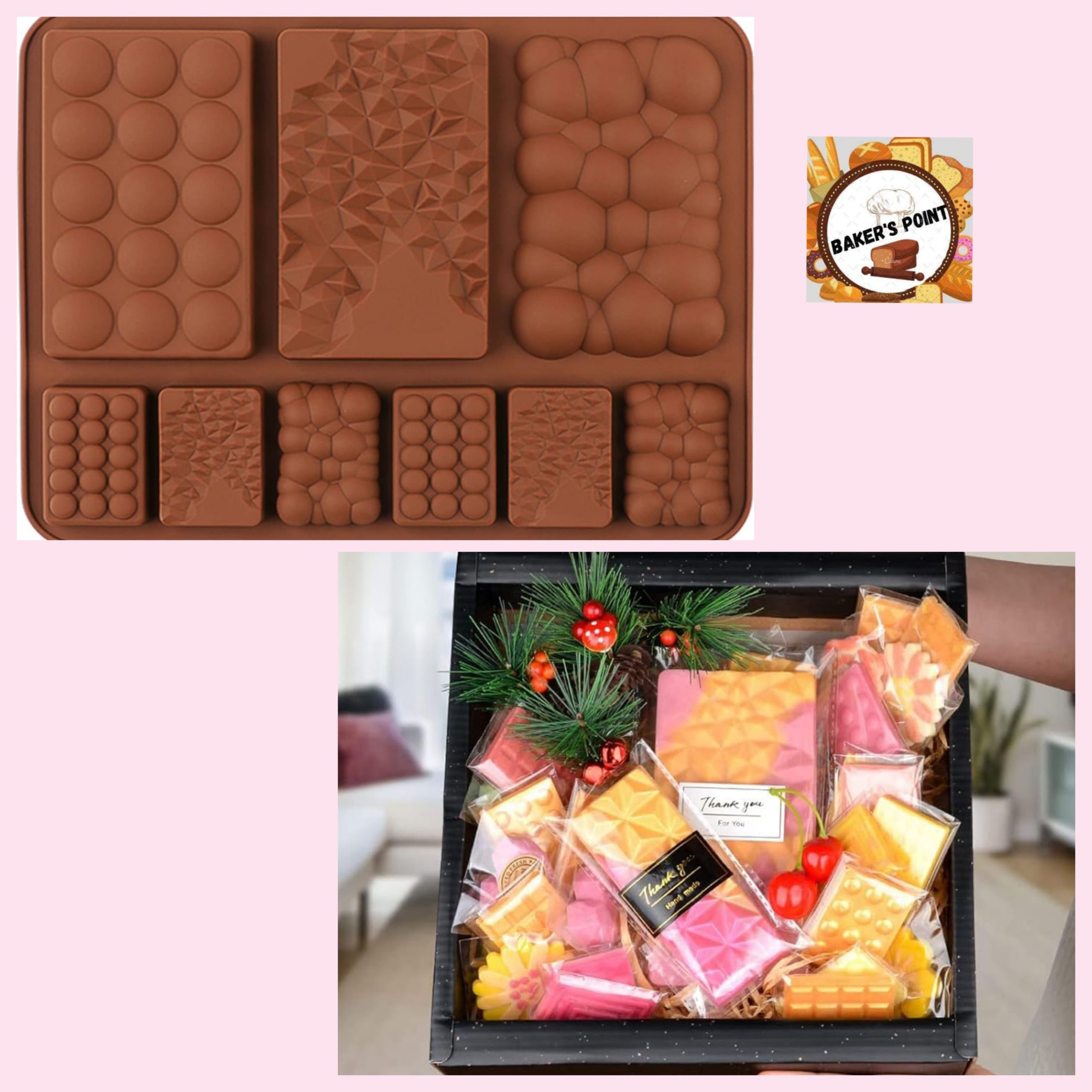 Mini and Medium Multi Chocolate Bars Mold Design 2