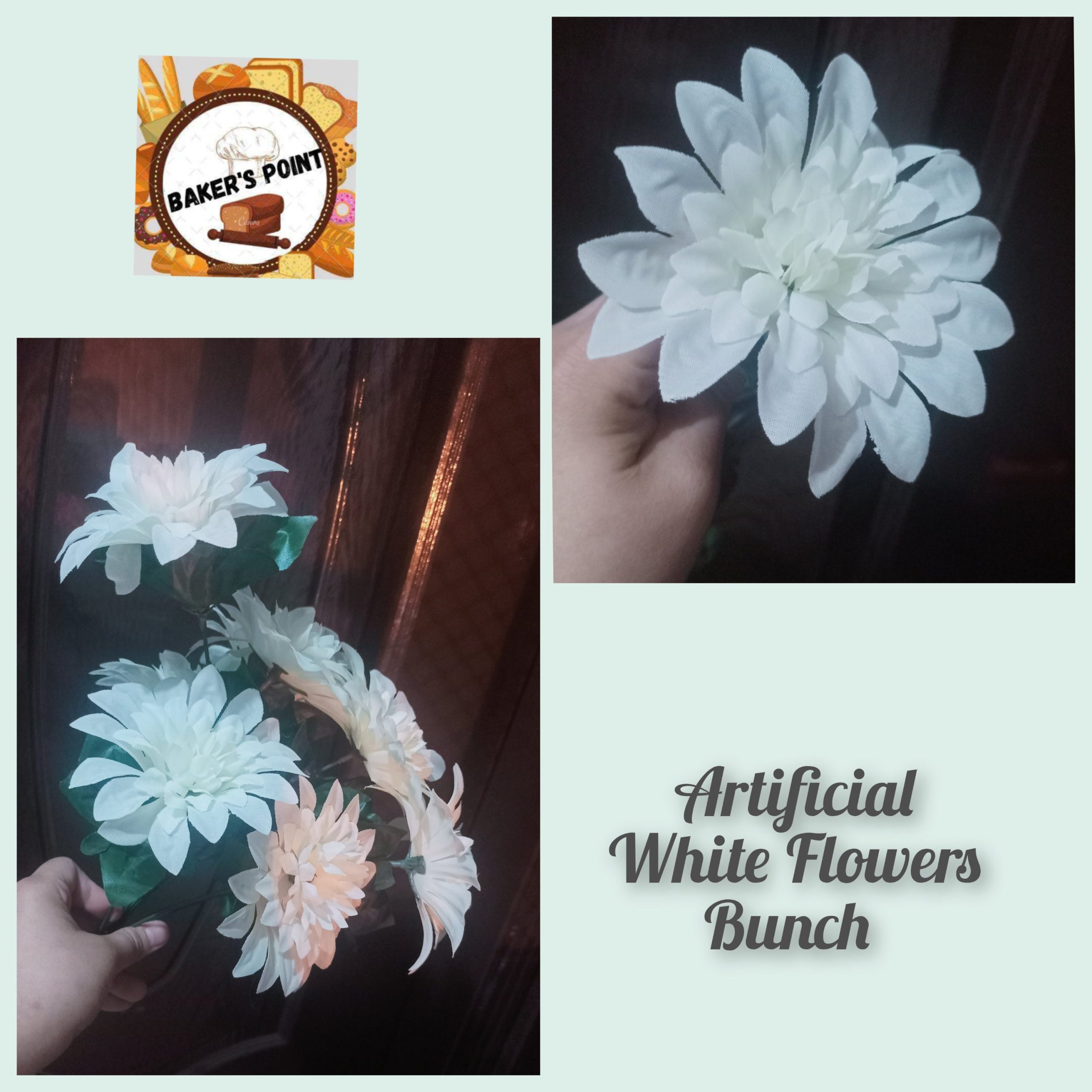 Artificial White Flowers Bunch
