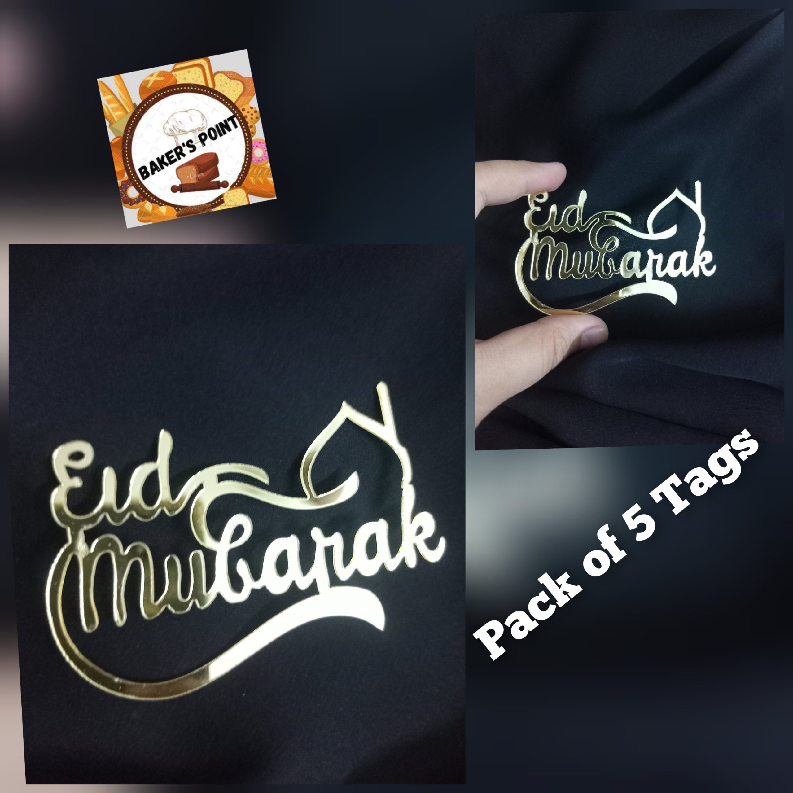Eid Mubarak Acrylic Tags – Pack of 5