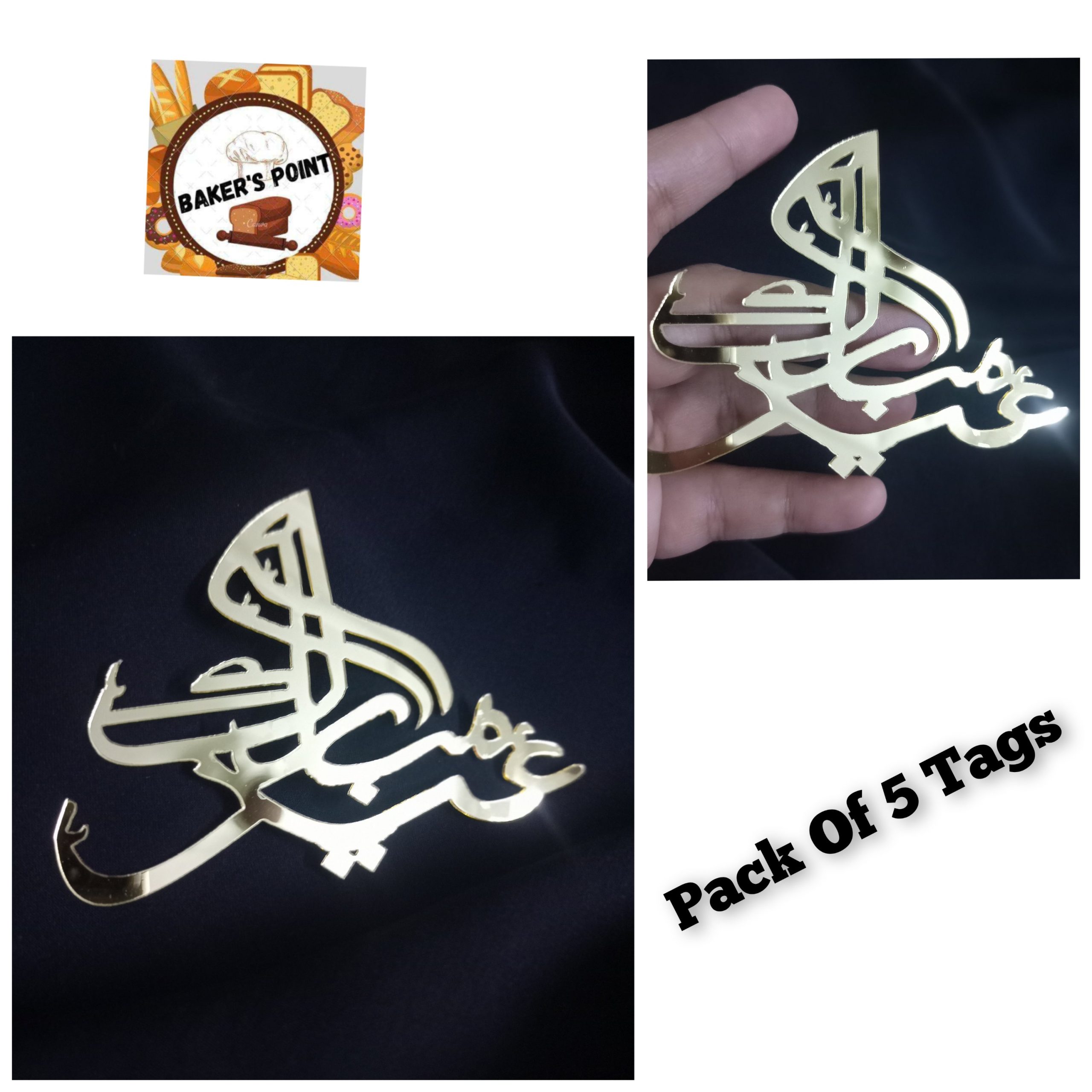 Eid Mubarak Acrylic Tags – Pack of 5