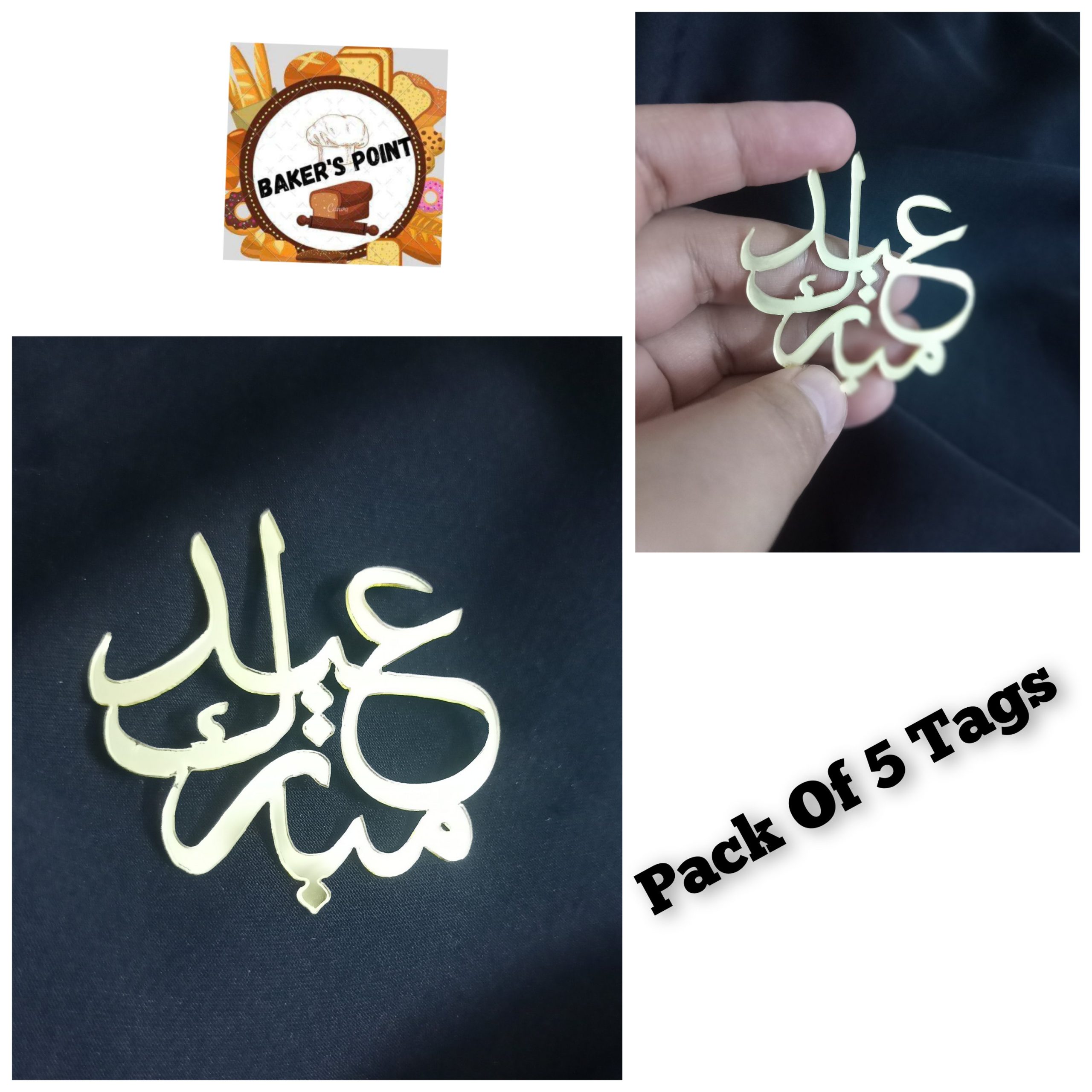 Eid Mubarak Acrylic Tags – Pack of 5