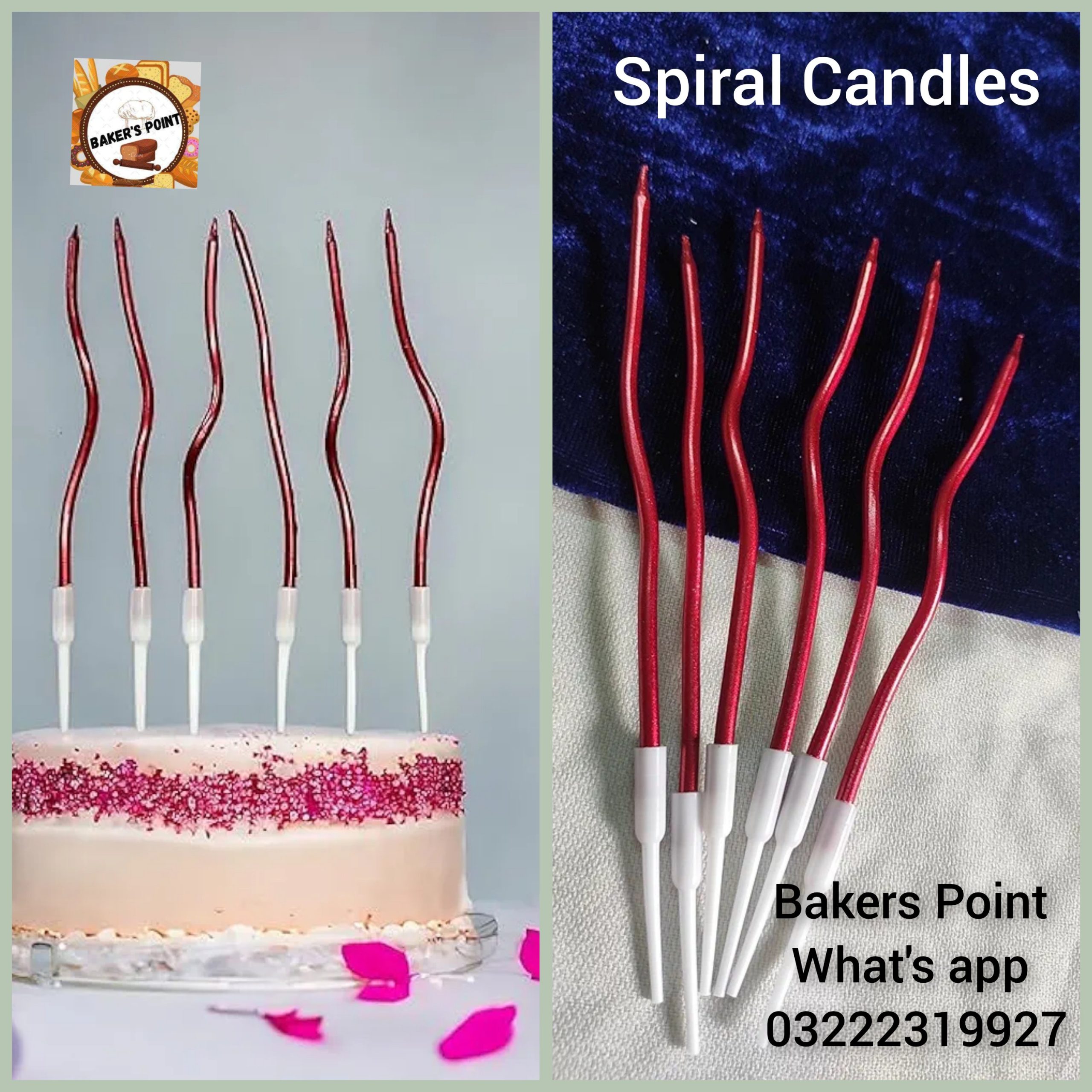 Spiral Candles Red 6Pc Pack