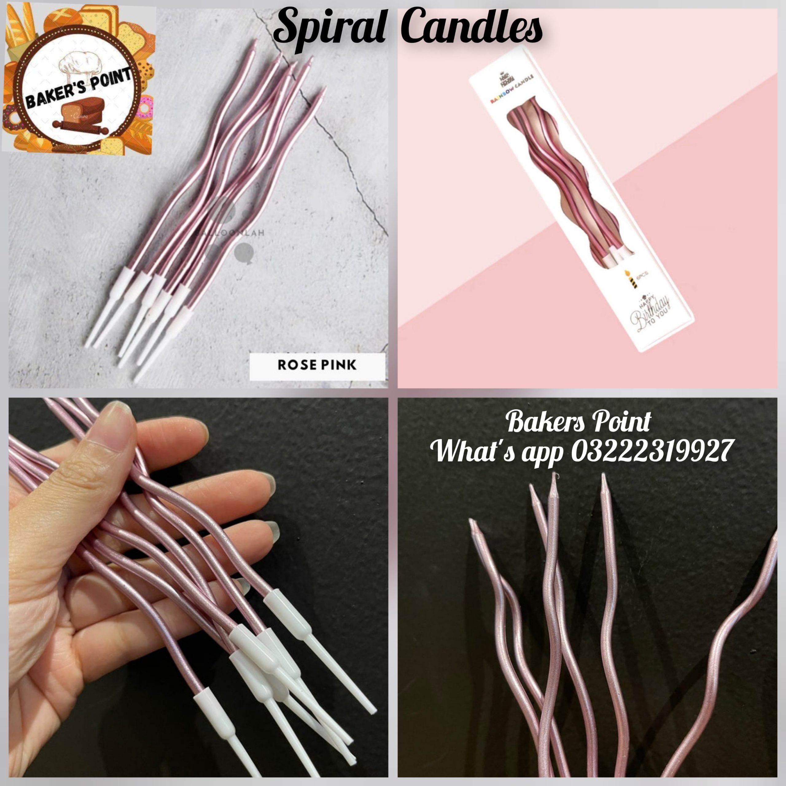 Spiral Candles Rose Pink 6Pc Pack
