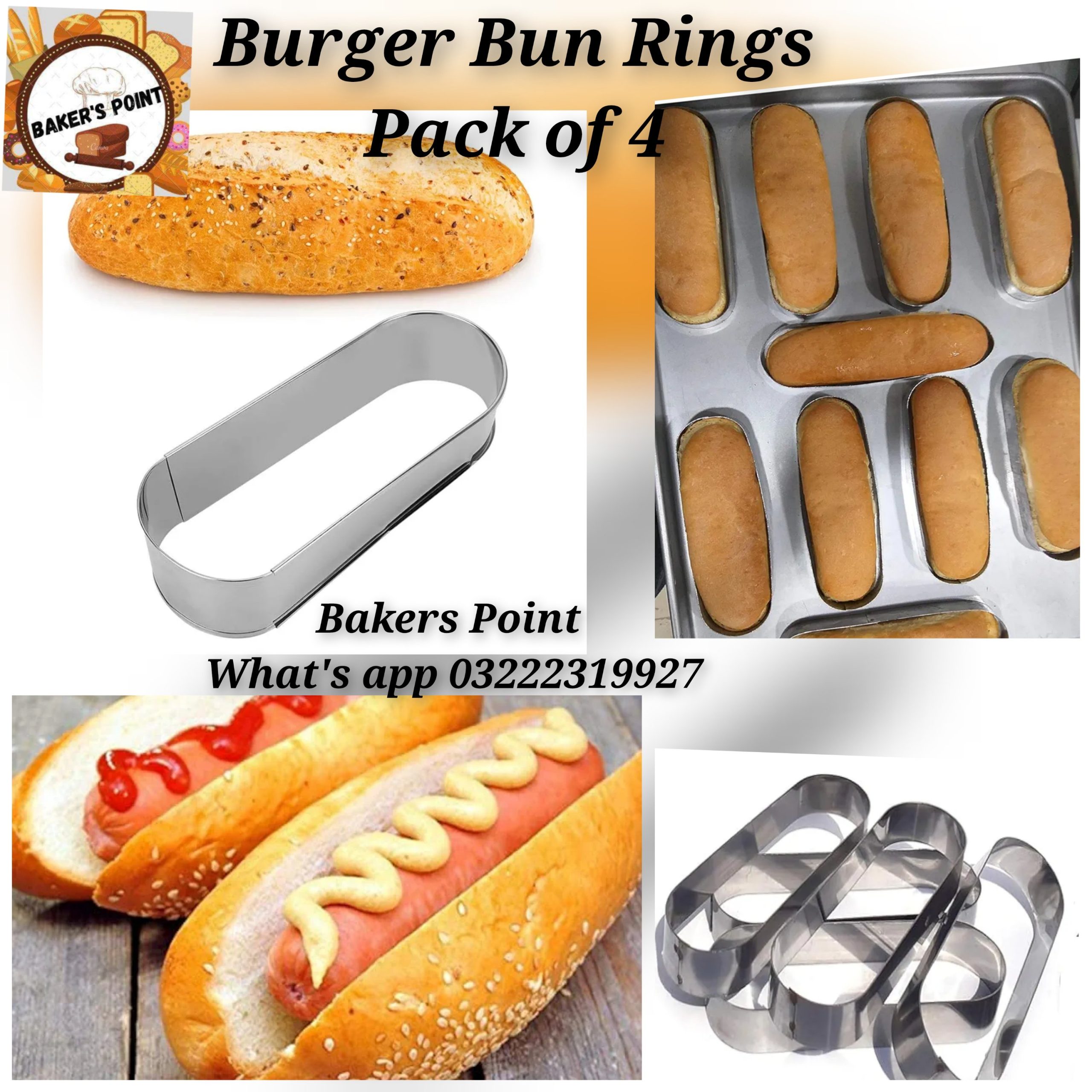 Burger Bun Ring Pack Of 4