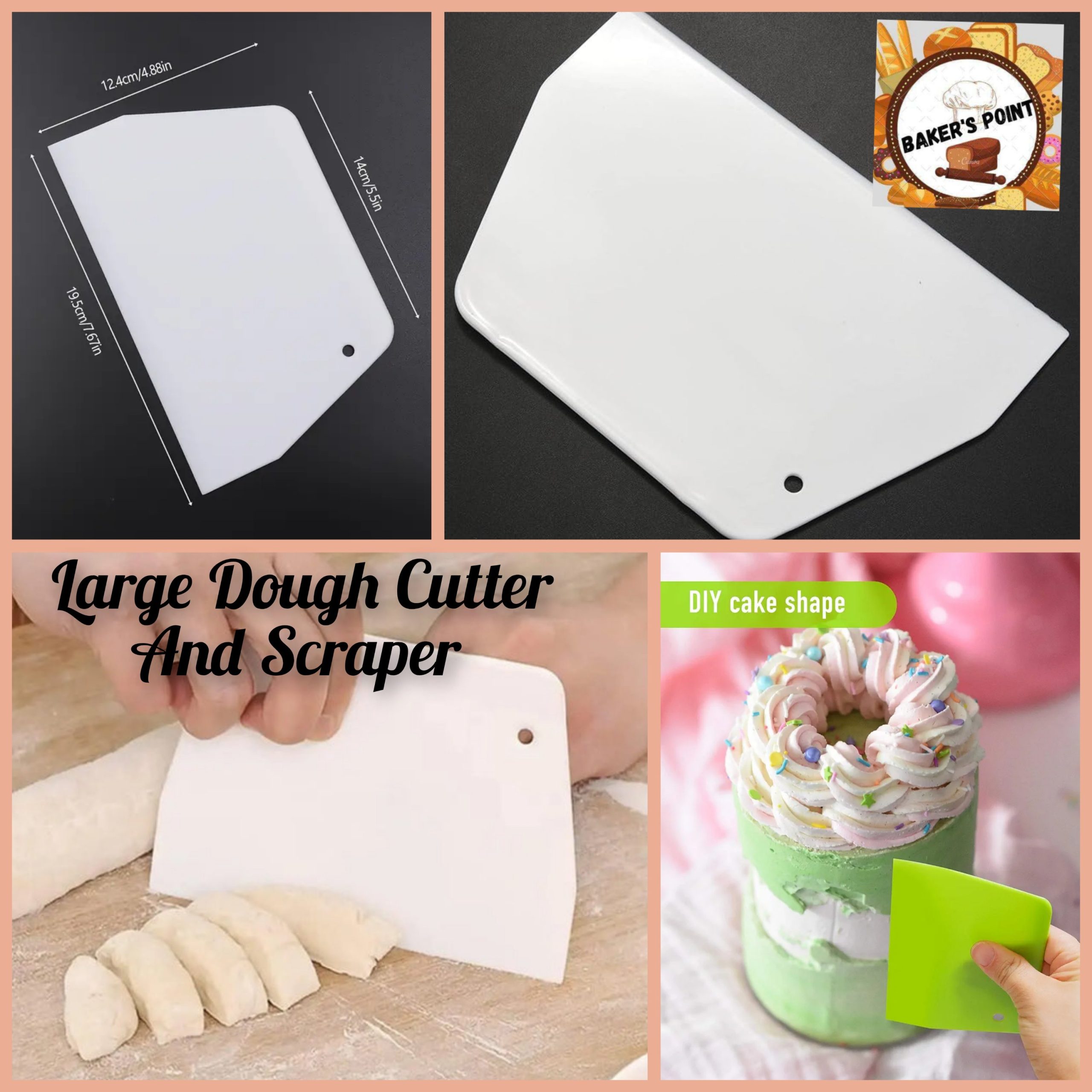 Dough Cutter And Cake Scraper – Large