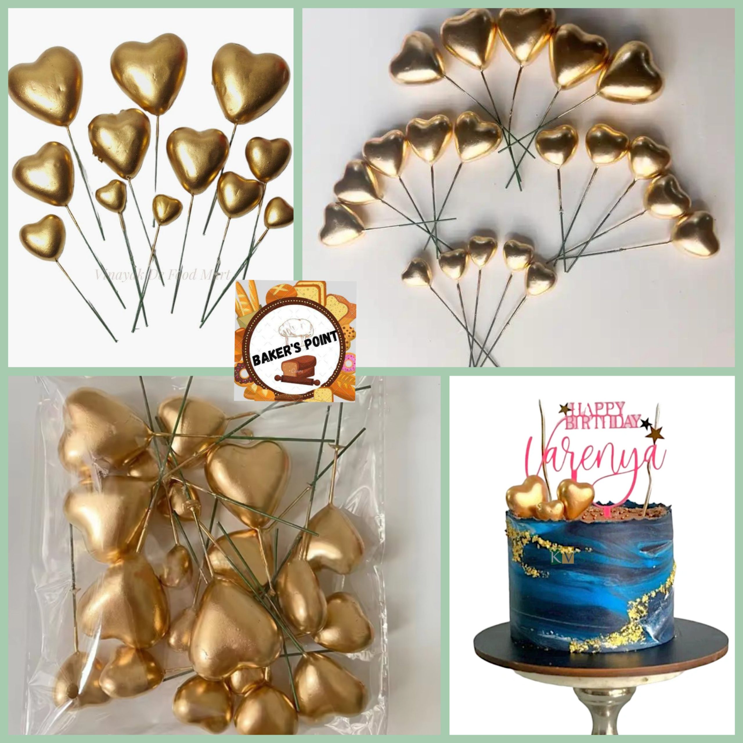 3D Herat Shape Cake Toppers – Pack of 20