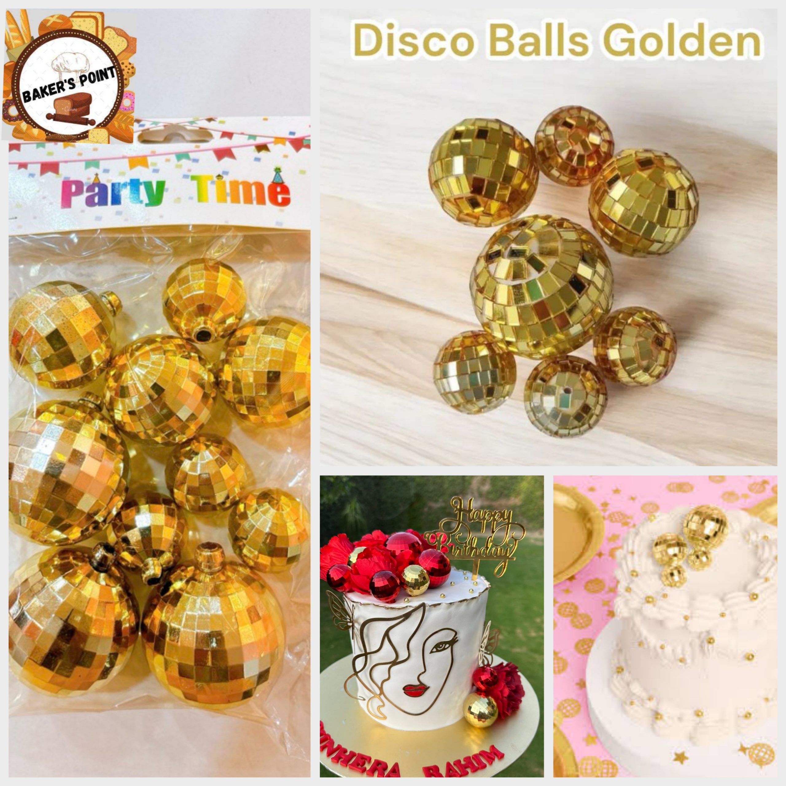 Disco Balls Pack of 12 Golden