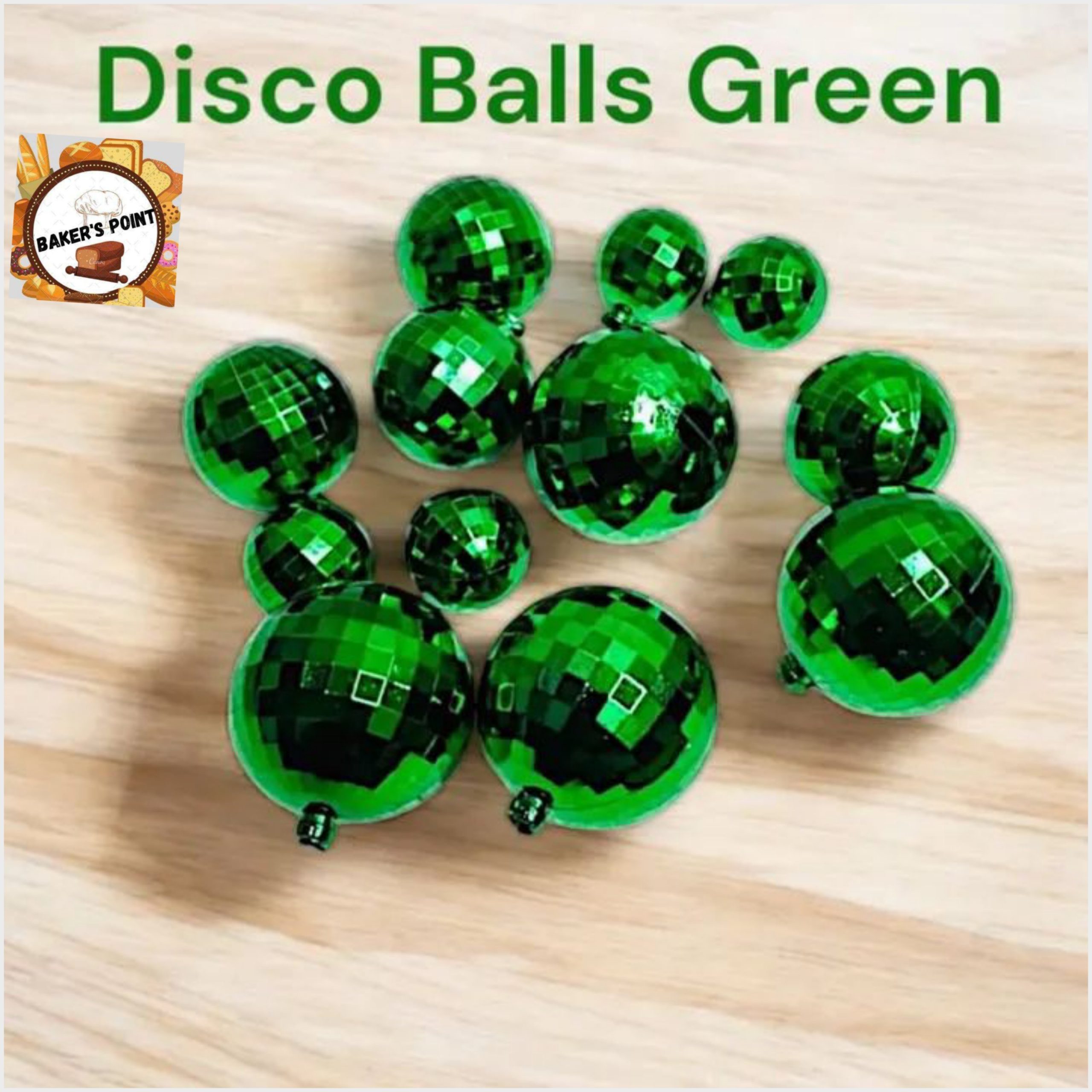 Disco Balls Pack of 12 Green