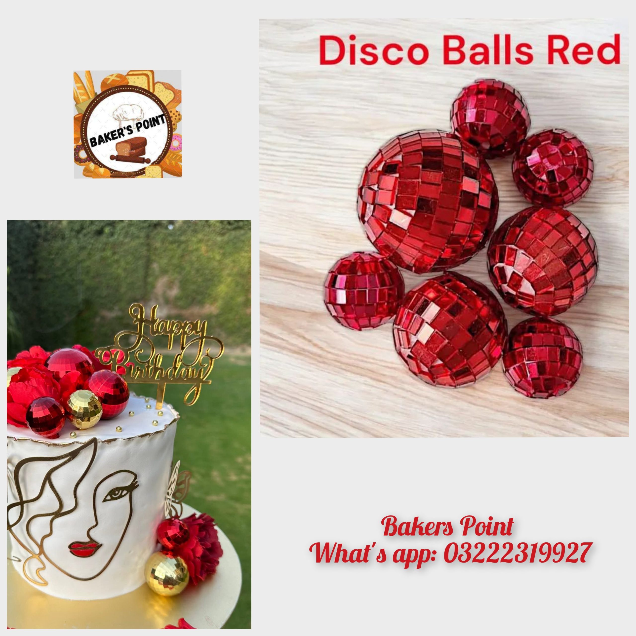 Disco Balls Pack of 12 Red