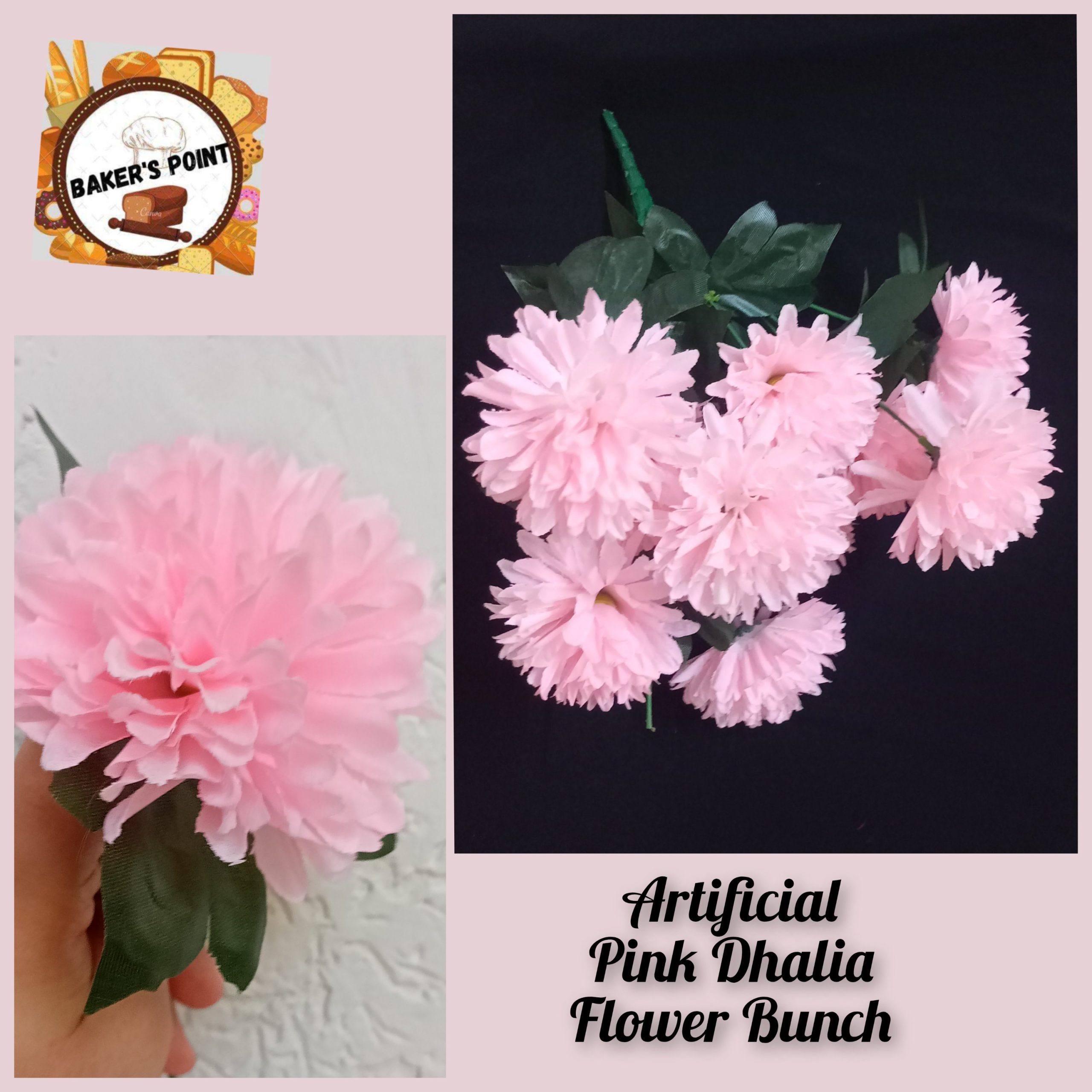 Artificial Pink Dhalia Flower Bunch