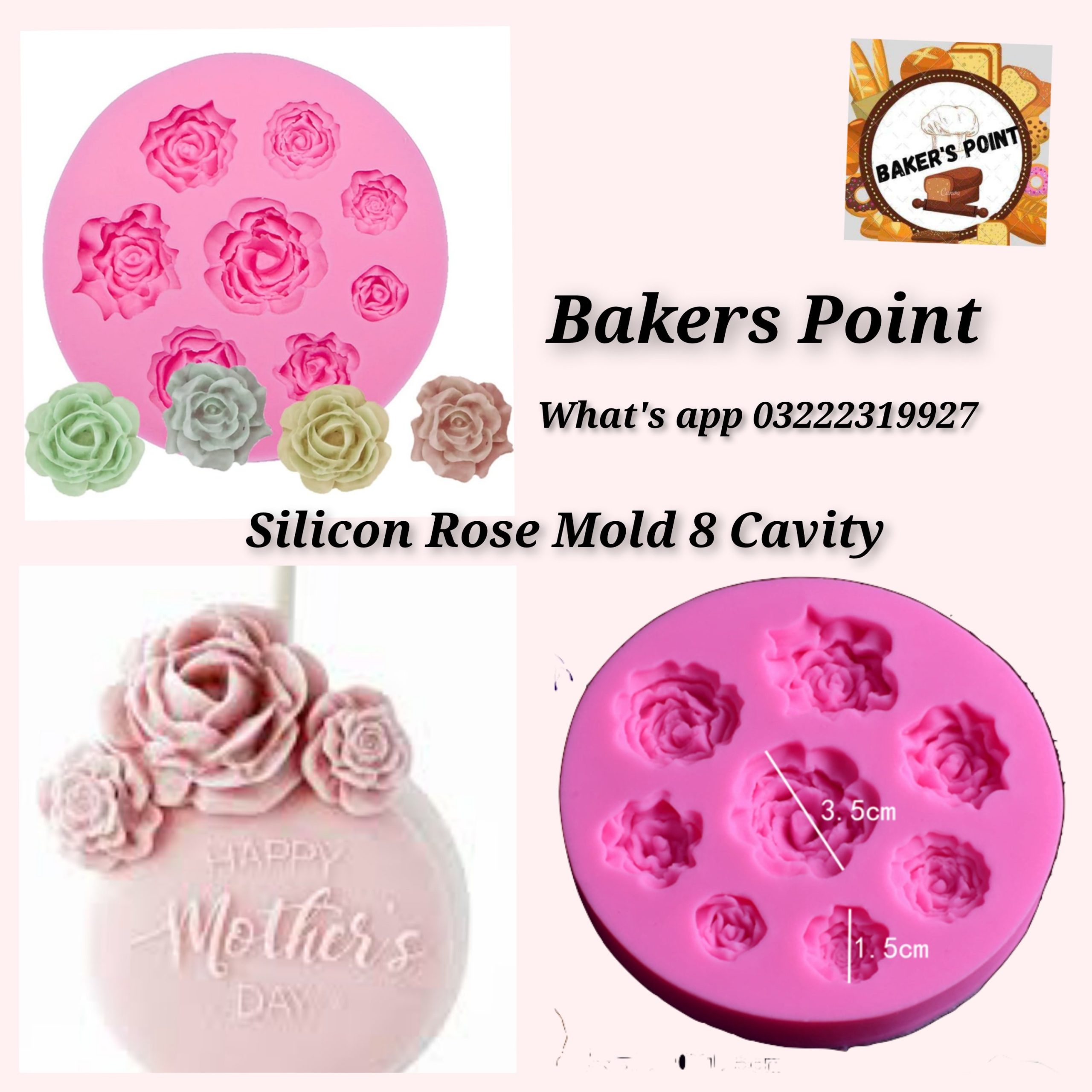 Silicone Roses Mold 8 Cavity