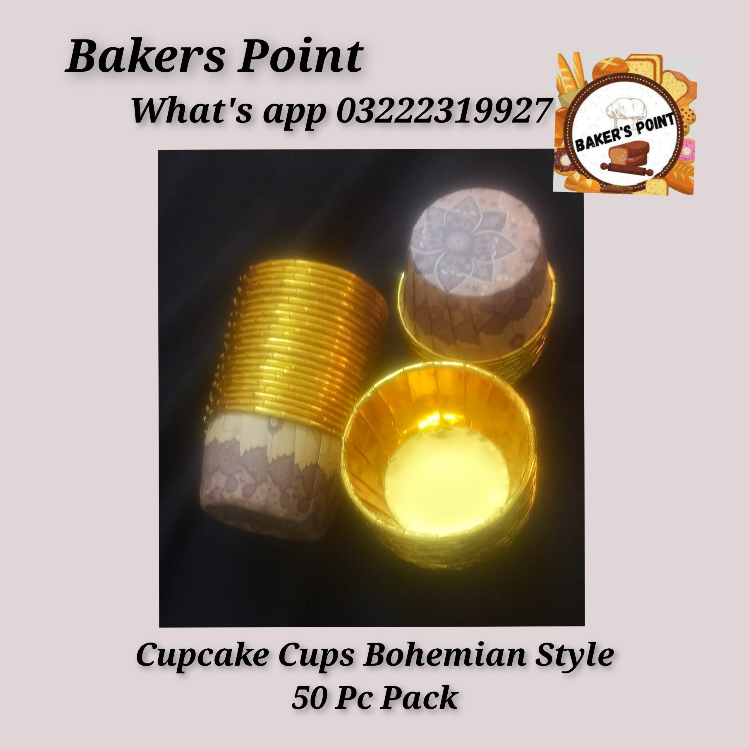 Cupcake Cups Bohemian Style 50 Pc Pack Design 4