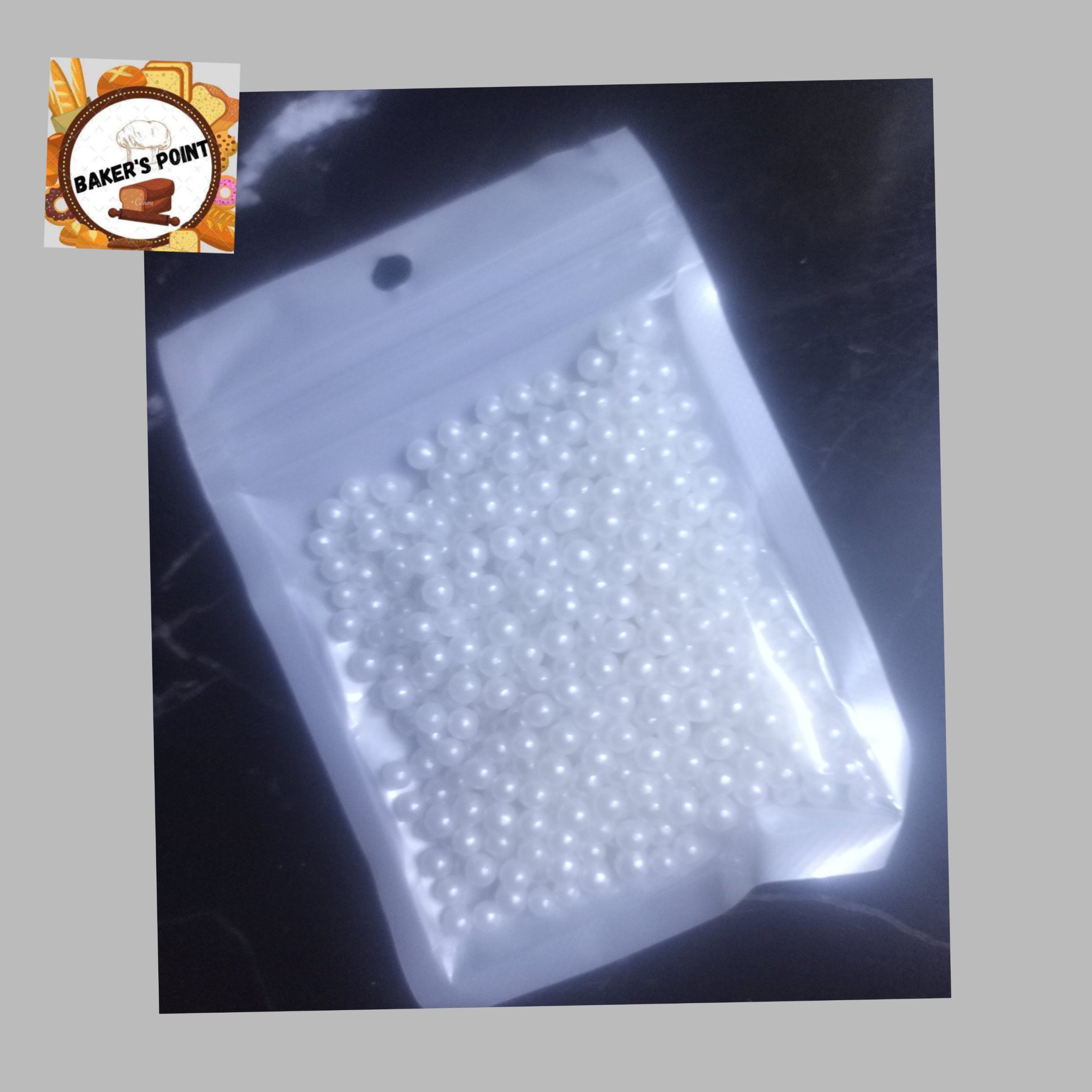 White Sugar Pearls Small 15 gm