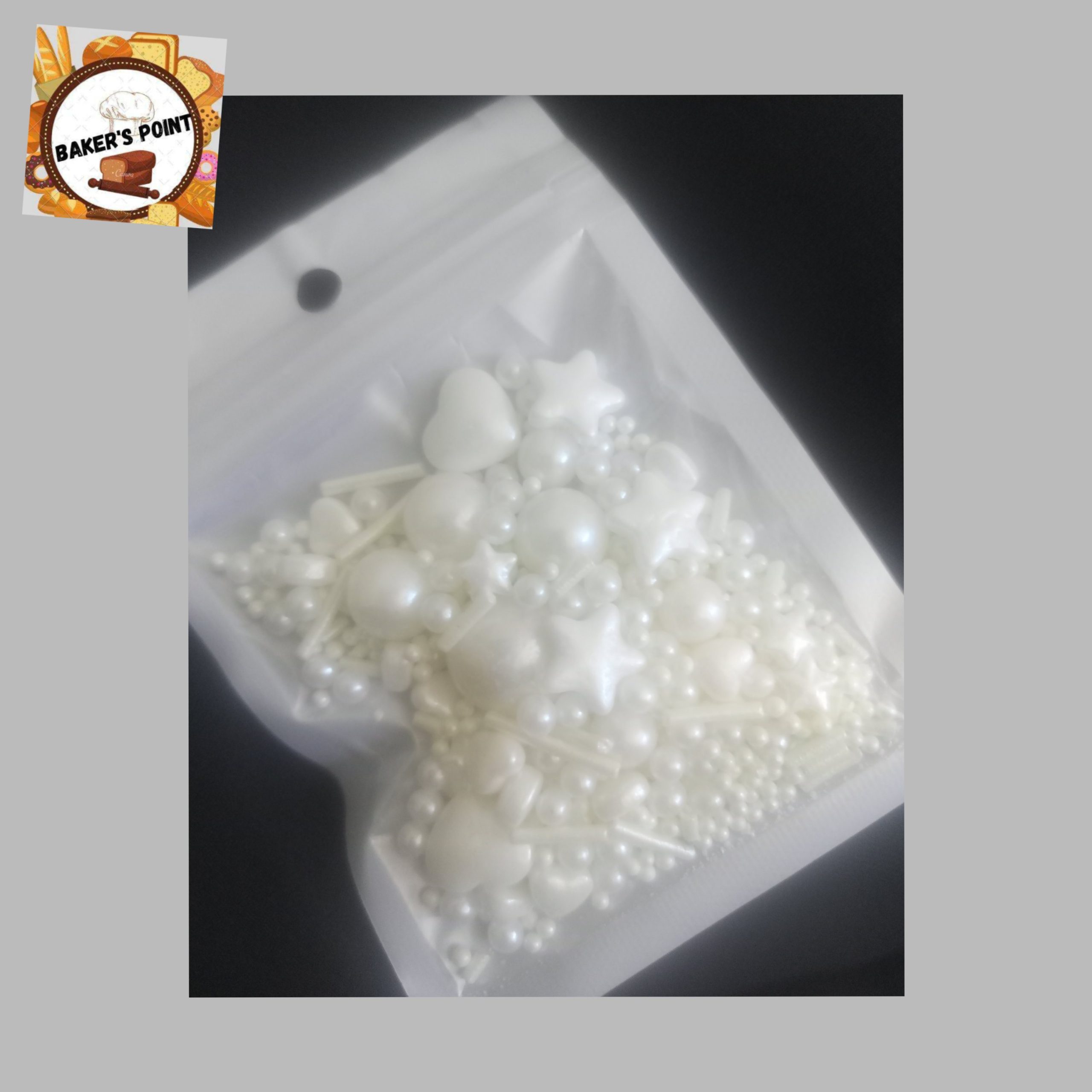 White Mix Sprinkles – 15 gm
