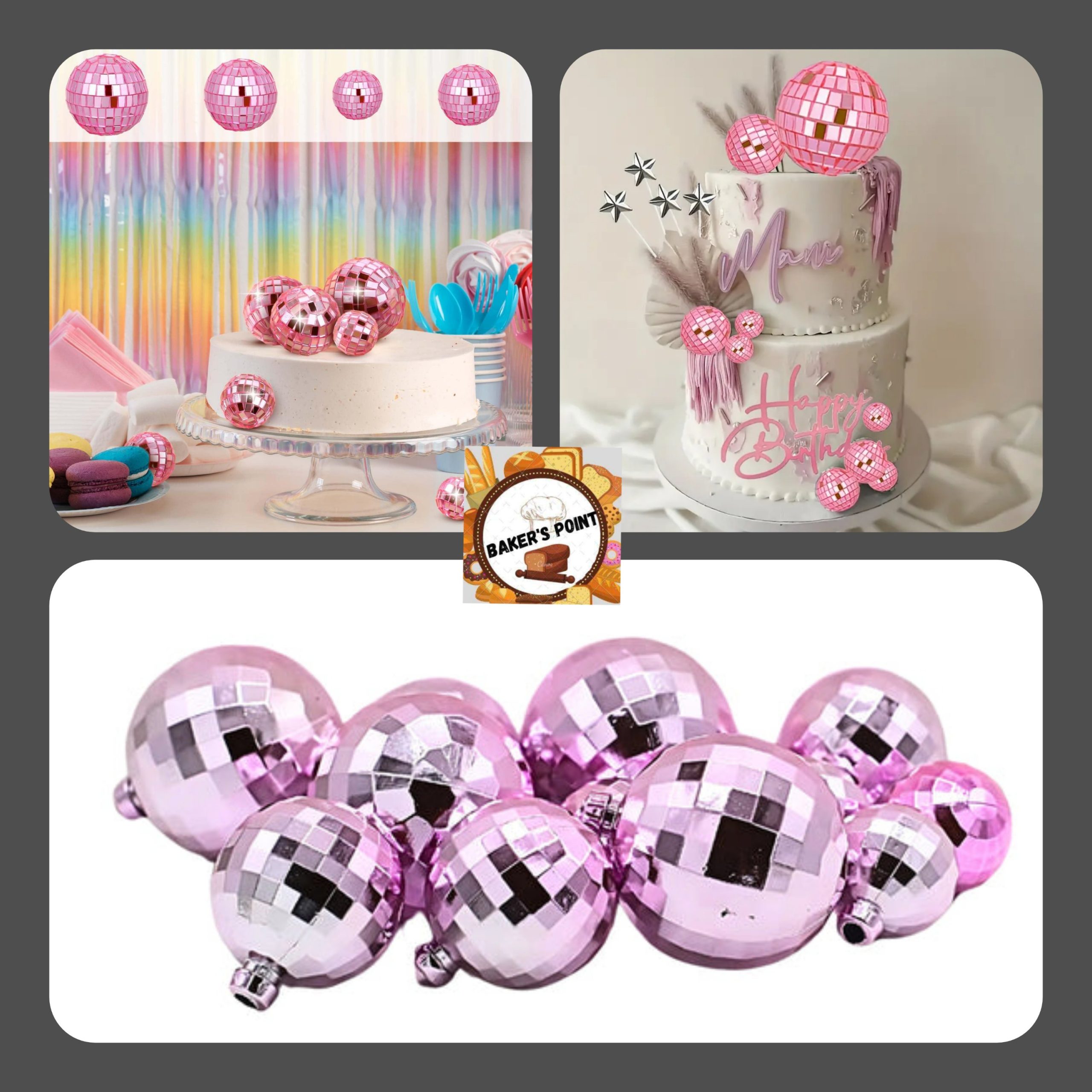 Disco Balls Pack of 12 Pink
